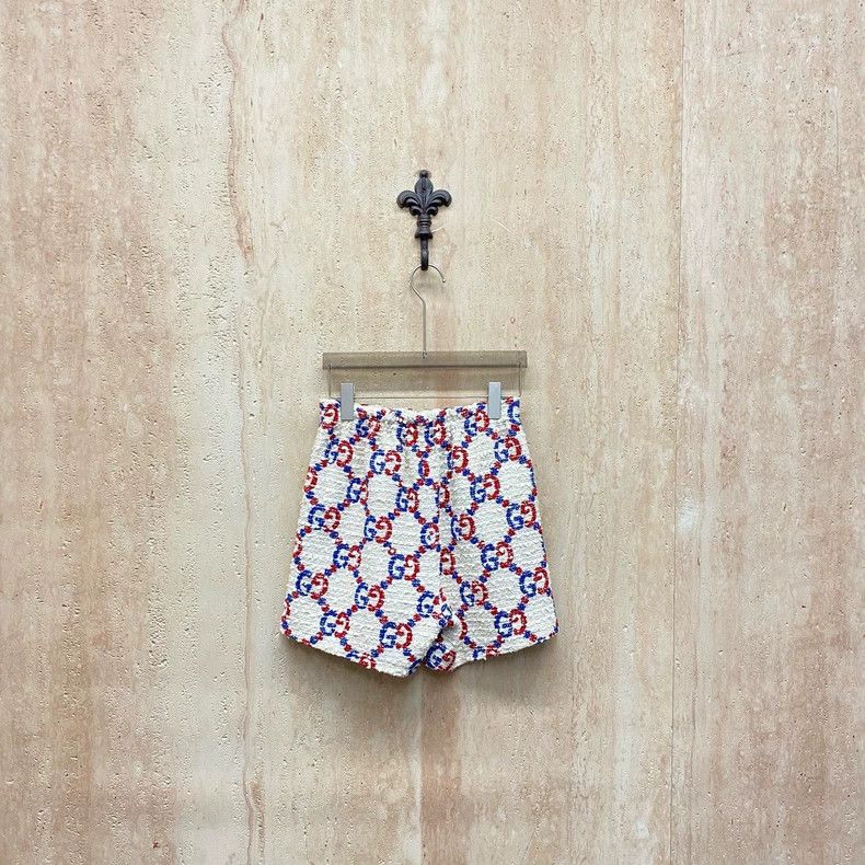 Gucci Gucci Red and blue old-fashioned full-print tweed shorts 25 Size 24" / US 00 / IT 34 - 2 Thumbnail