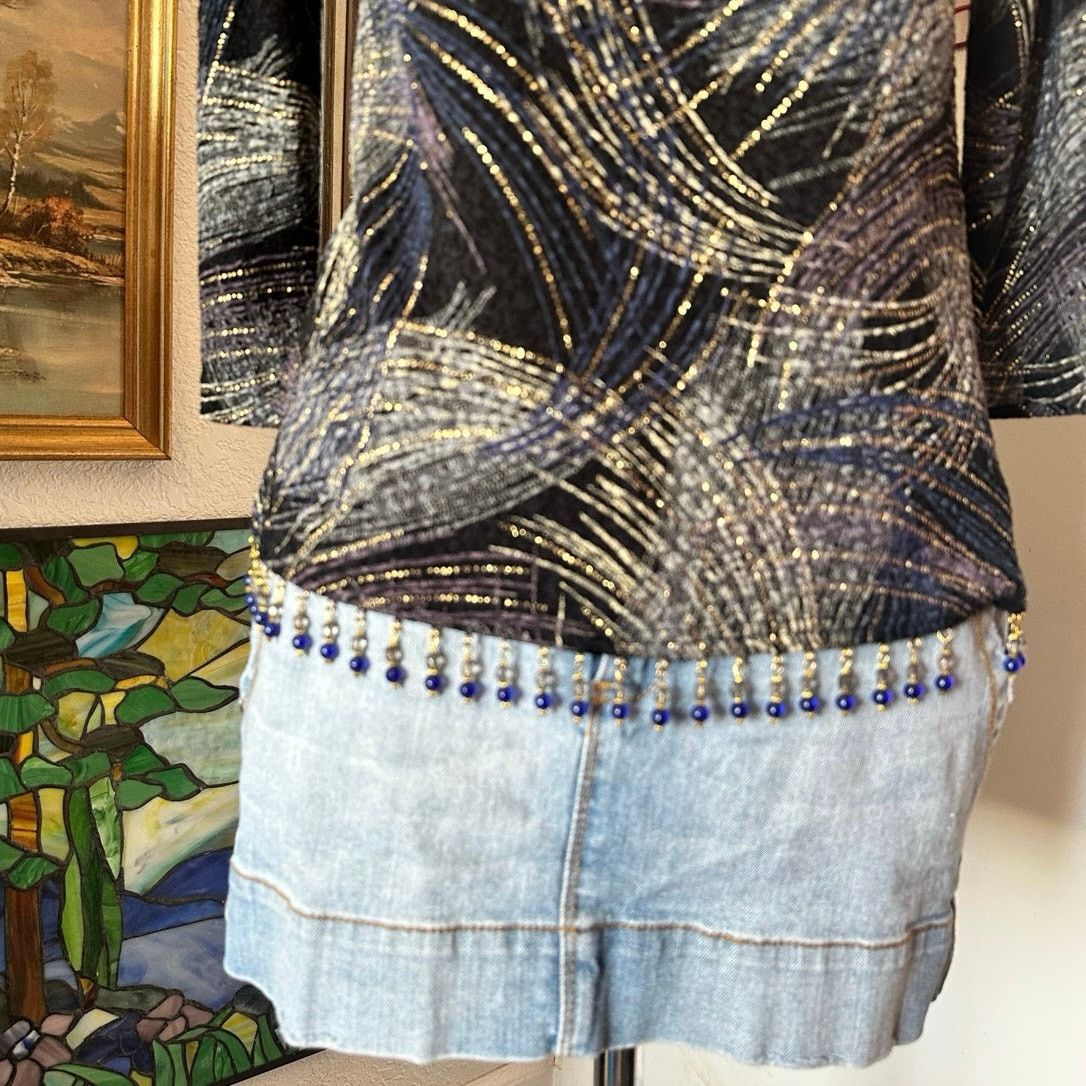 Coldwater Creek coldwater creak blue metallic line design long sleeve shirt Size XS / US 0-2 / IT 36-38 - 2 Thumbnail