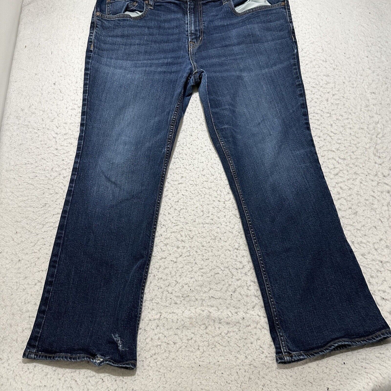 Old Navy Old Navy 40x29 Boot Cut Blue Denim Distressed Ripped Jeans Size 40" / US 18 - 3 Thumbnail