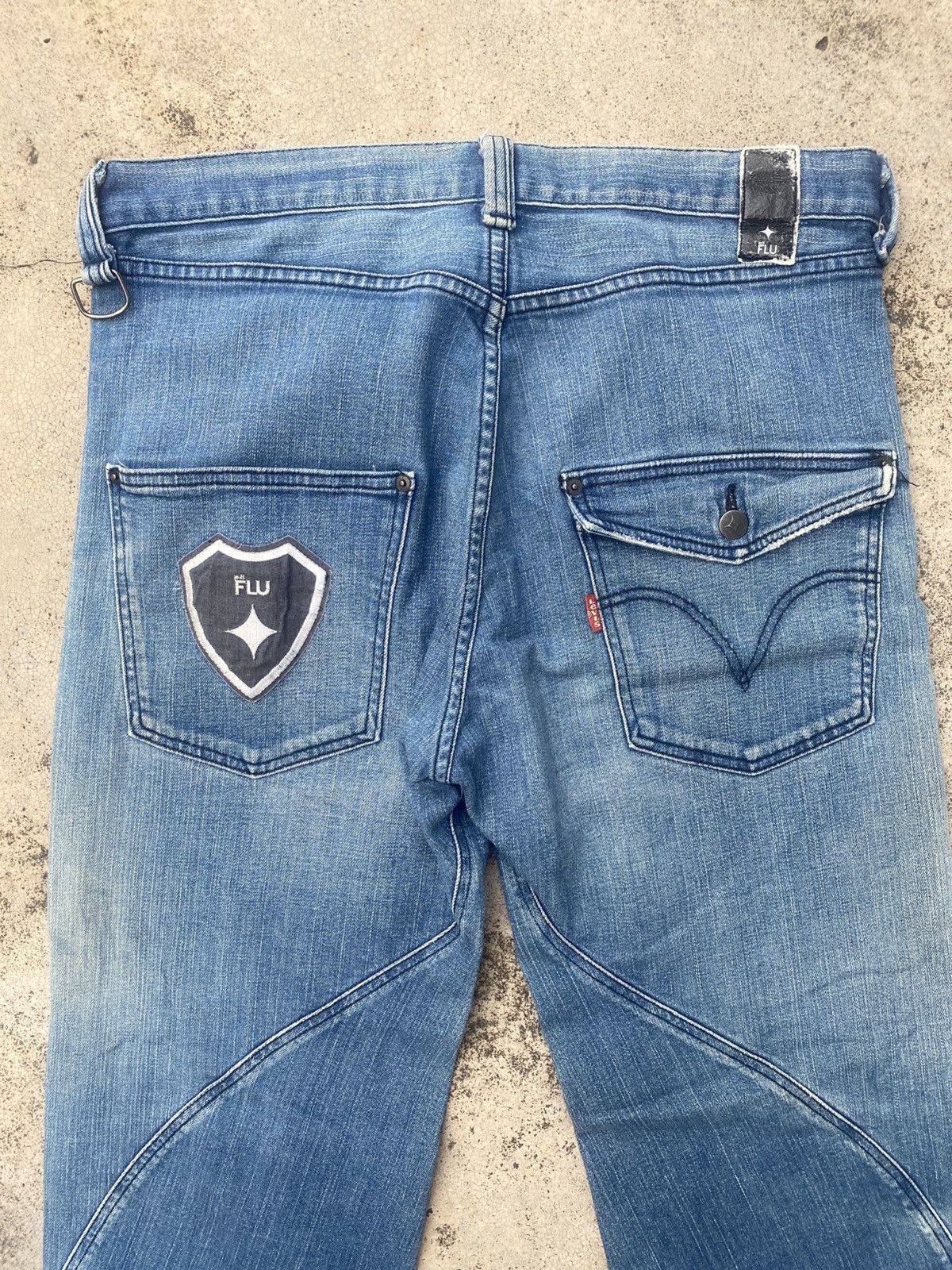 Designer × Levi's Levis Collabration With Flu Blue Gammy Jeans Size US 33 - 14 Thumbnail