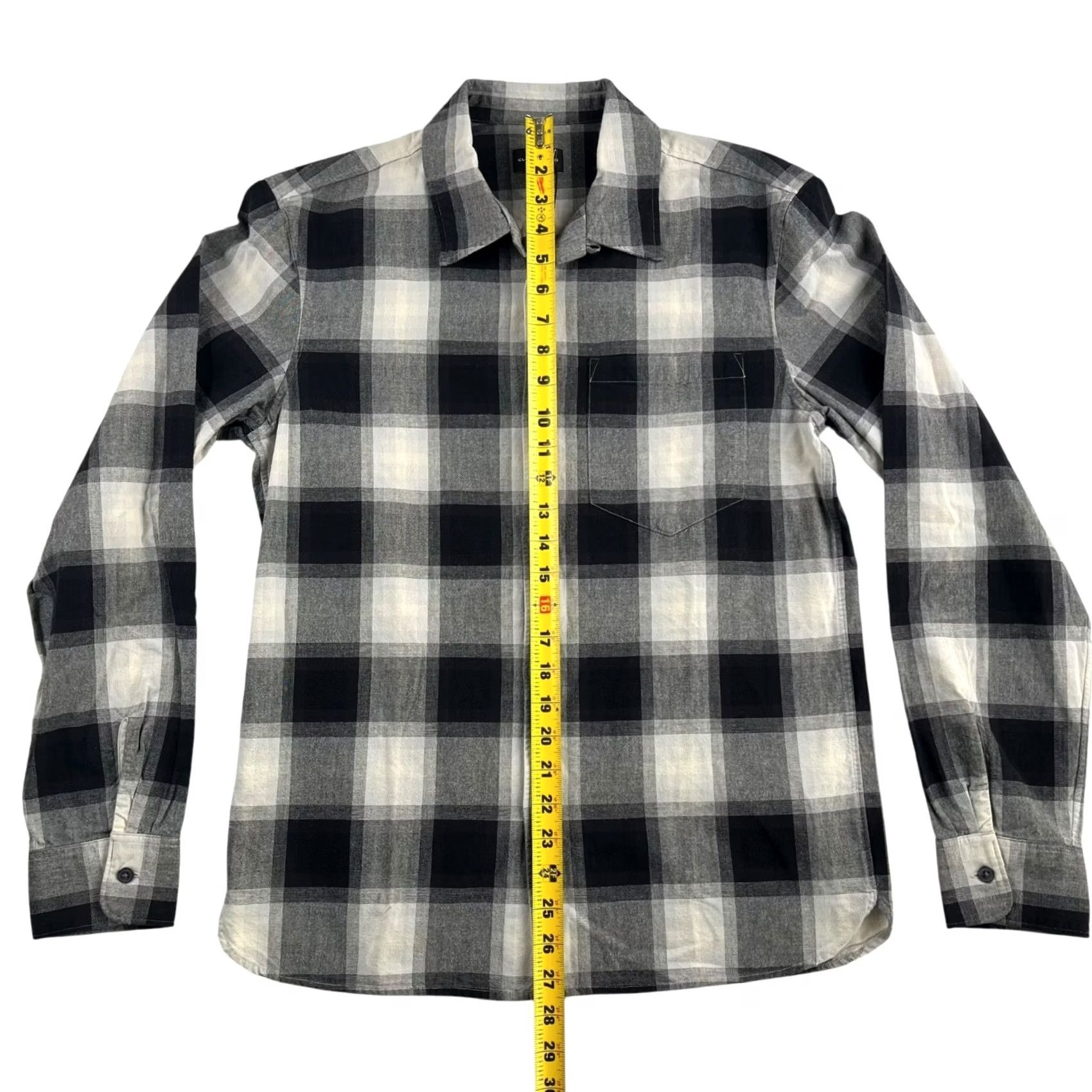 Club Monaco Club Monaco Shirt Button-Down Knit Cotton Black White Check Small Regular Mens Pocketed Button-Up Neck Collared 100% Brand New with Tags Size US S / EU 44-46 / 1 - 5 Thumbnail