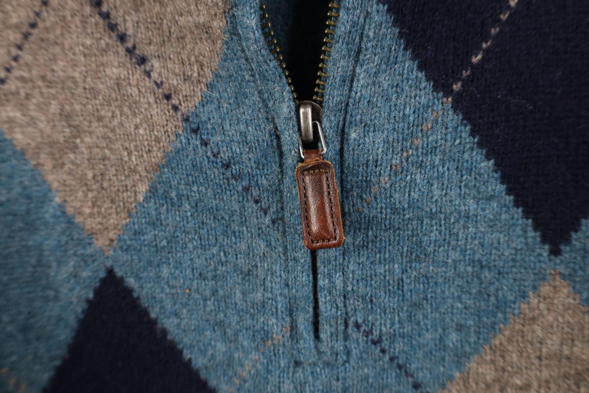 J.Crew Vintage Y2K J Crew Lambswool Diamond Knit 1/4 Zip Sweater Size US M / EU 48-50 / 2 - 5 Thumbnail