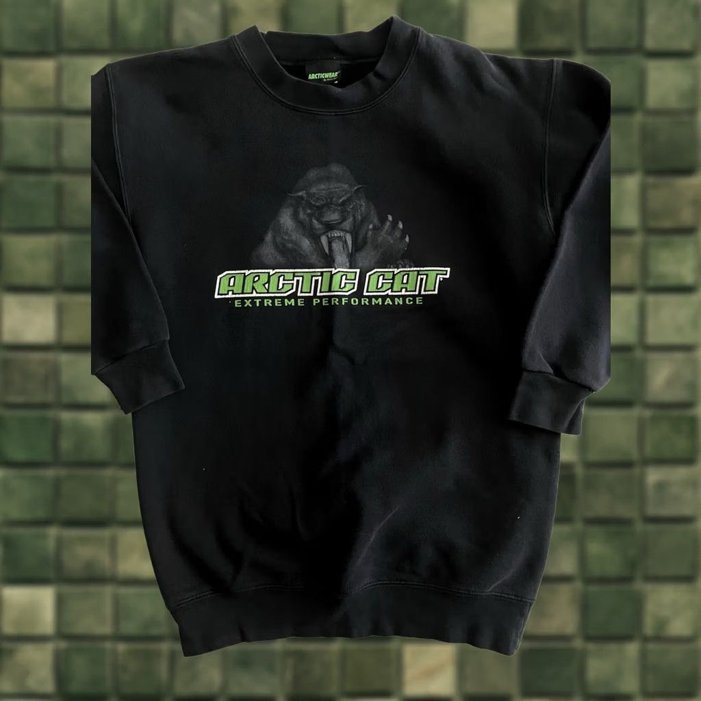 Vintage VINTAGE Arctic Cat Snowmobile Crewneck Sweatshirt Logo Black Small Men Pullover 90s Winter Size US S / EU 44-46 / 1 - 1 Thumbnail