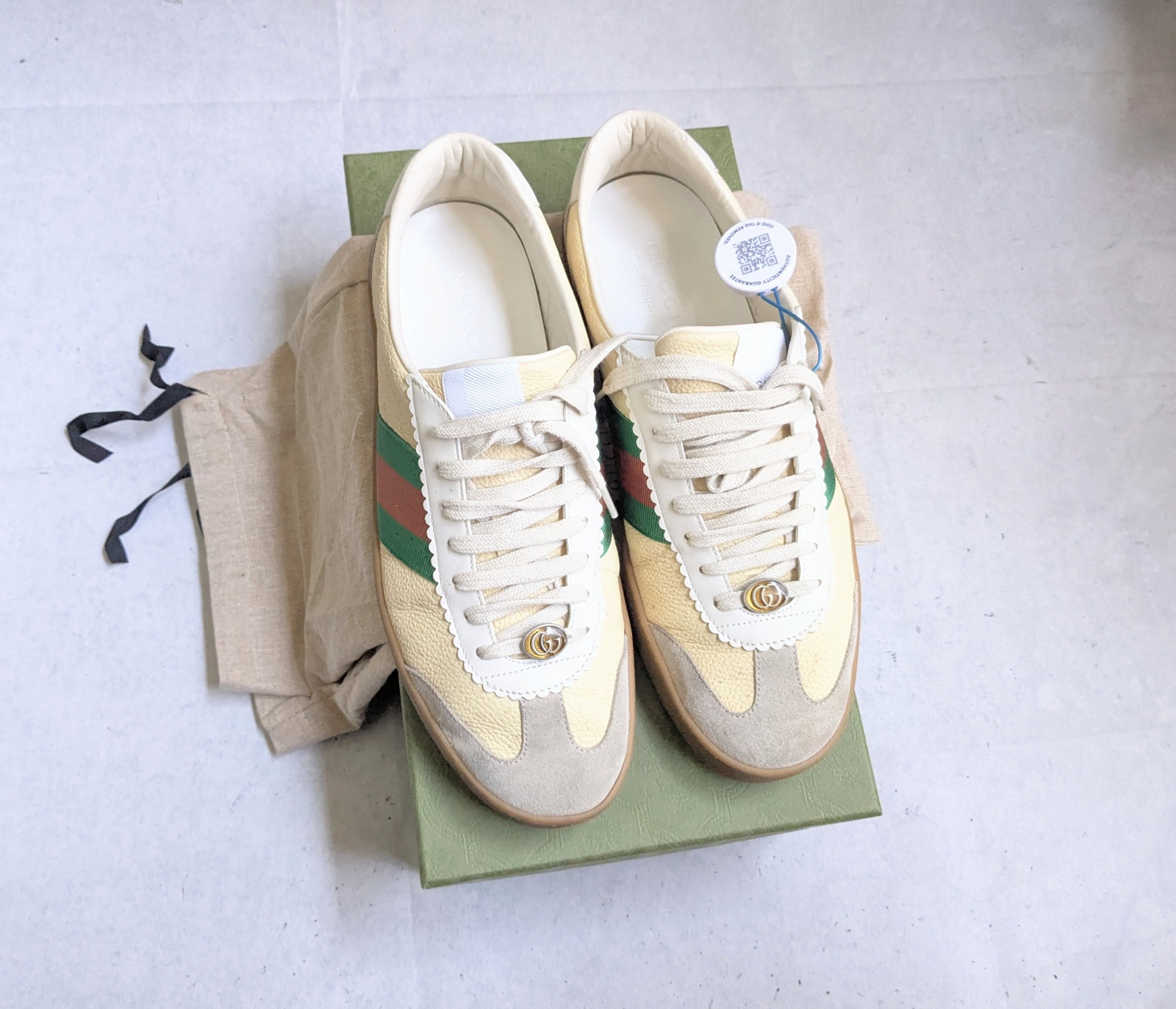 Gucci Gucci G74 Web Sneakers 521681 Yellow 10.5 Low Web Size US 10.5 / EU 43-44 - 1 Thumbnail