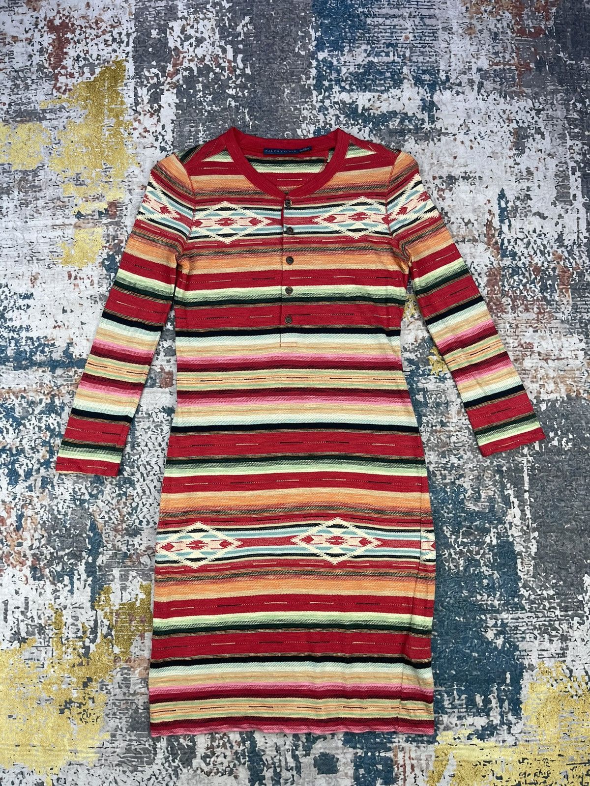 Ralph Lauren Ralph Lauren Native Aztec Midi Dress Size XS / US 0-2 / IT 36-38 - 1 Thumbnail