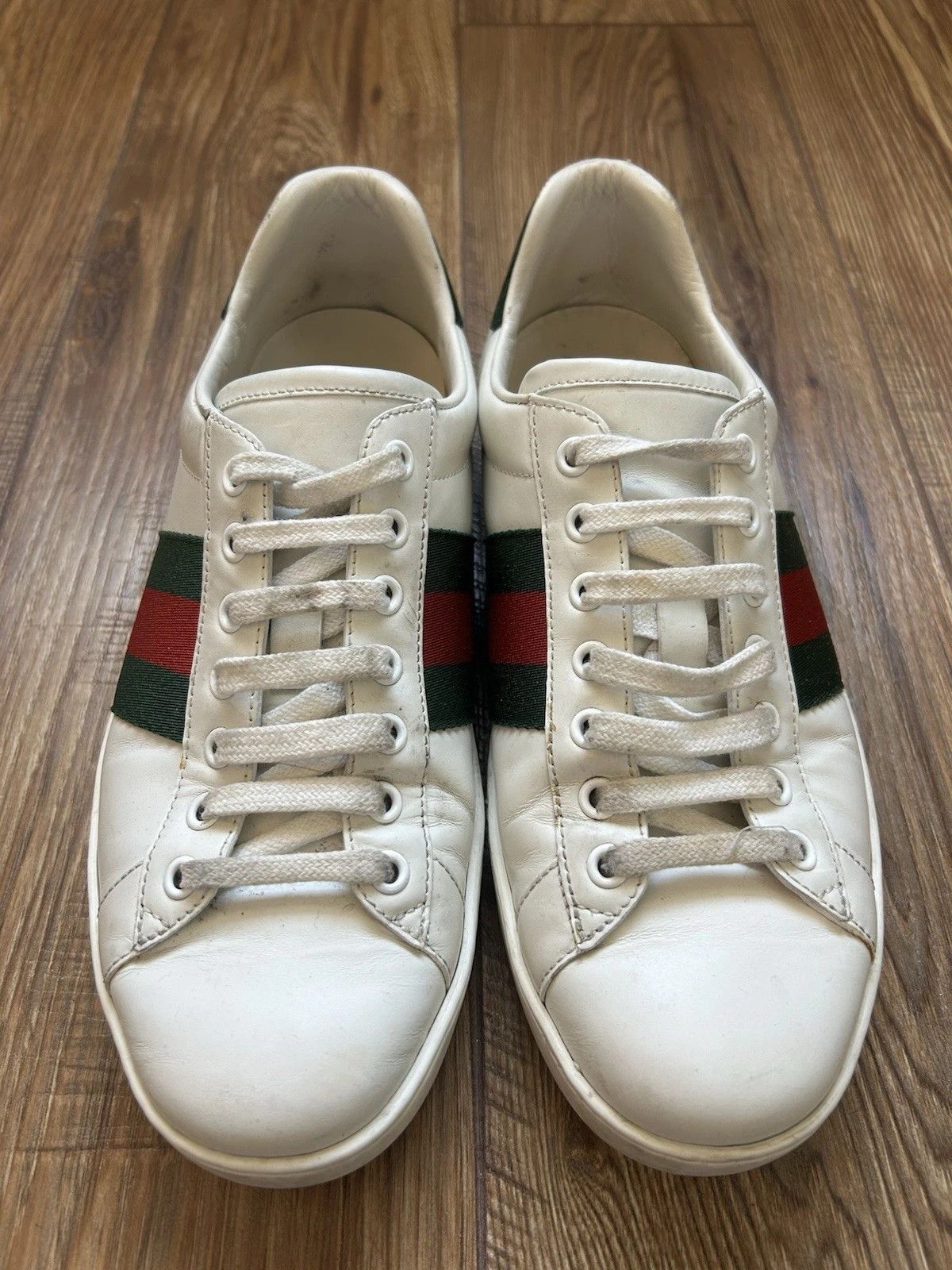 Gucci Gucci Ace Sneakers 7 White Leather Low 386750 Size US 7 / EU 40 - 3 Thumbnail