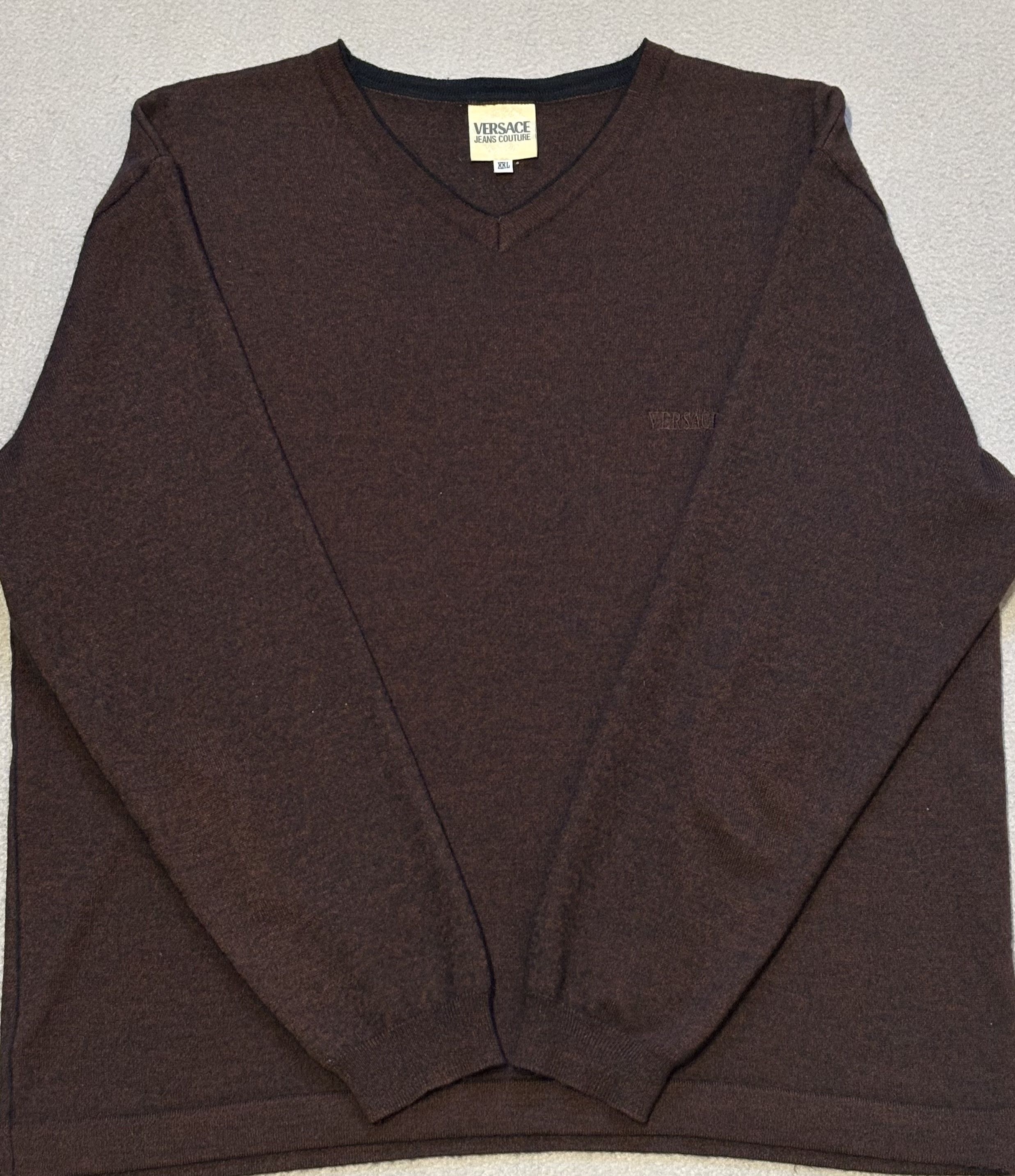 Versace Jeans Couture Versace Jeans Couture V-neck Sweater Size XXL Fit L Size US L / EU 52-54 / 3 - 6 Thumbnail