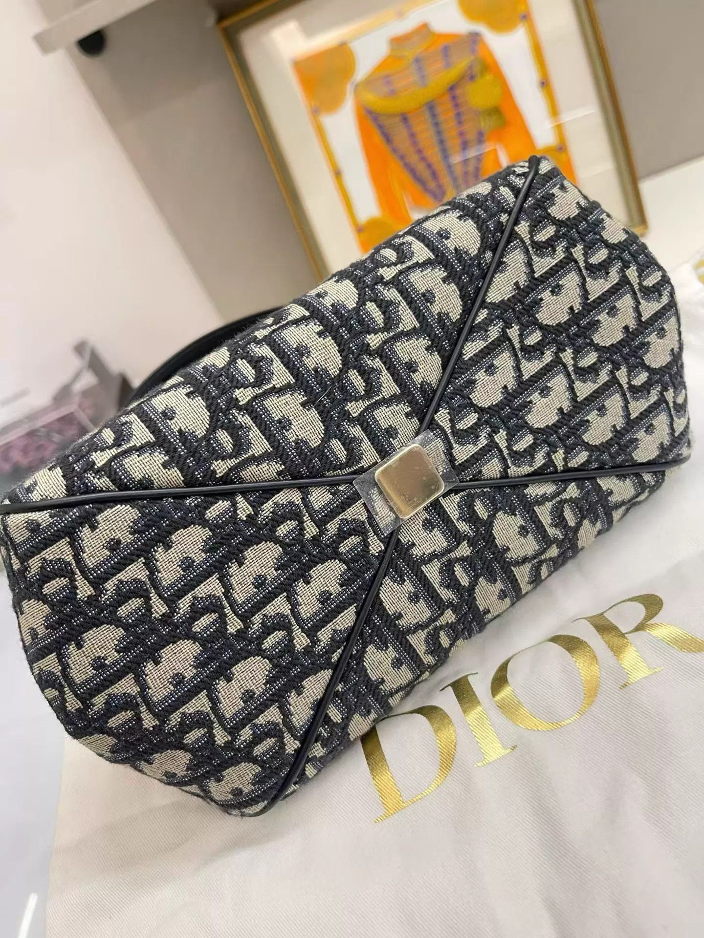Dior Dior Oblique Key Bag Blue Underarm Like New Size ONE SIZE - 7 Thumbnail