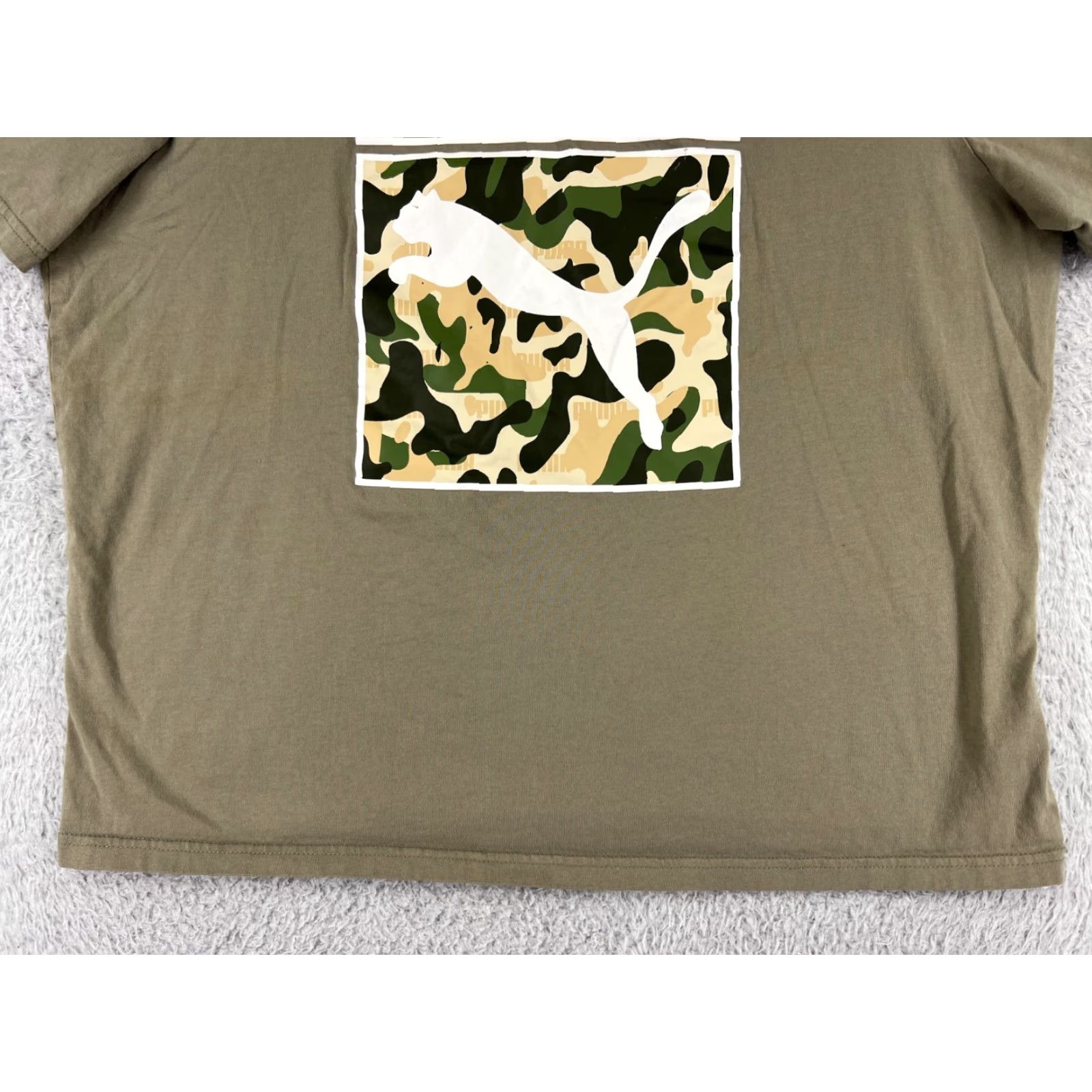 Puma Puma Shirt Mens XL Beige Camouflage Crew Neck Cotton Jersey One Shot Logo Size US XL / EU 56 / 4 - 7 Thumbnail