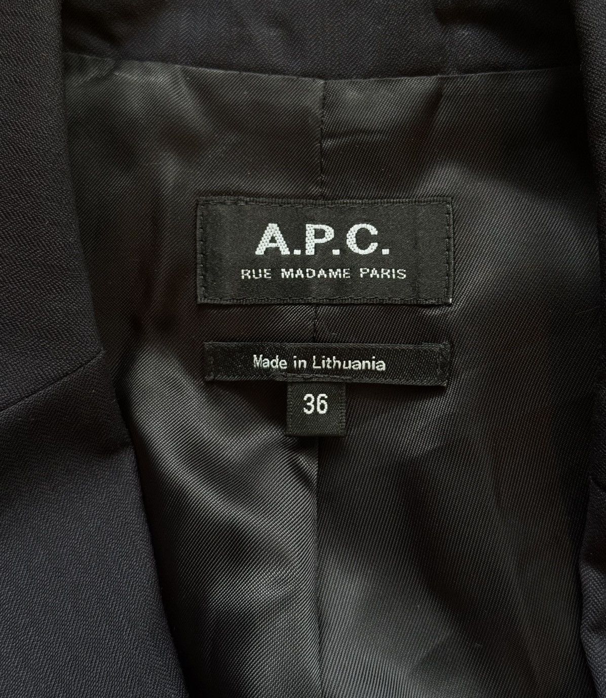 A.P.C. × Designer A.P.C. Rue Madame Paris 100% wool navy blazer Size XS / US 0-2 / IT 36-38 - 4 Thumbnail
