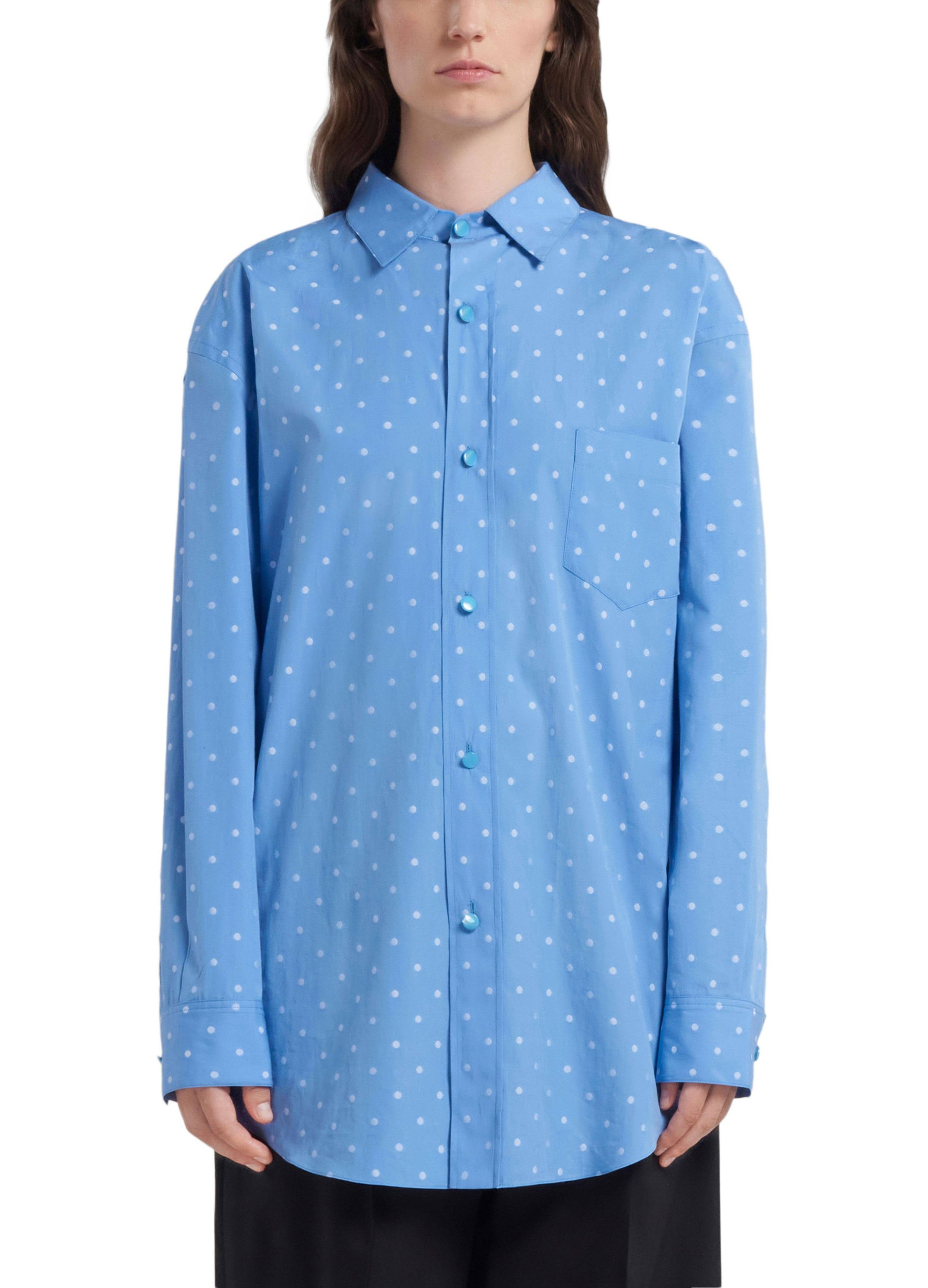 Marni o1w1db10824 Polka Dots Shirt in Blue Size M / US 6-8 / IT 42-44 - 2 Thumbnail