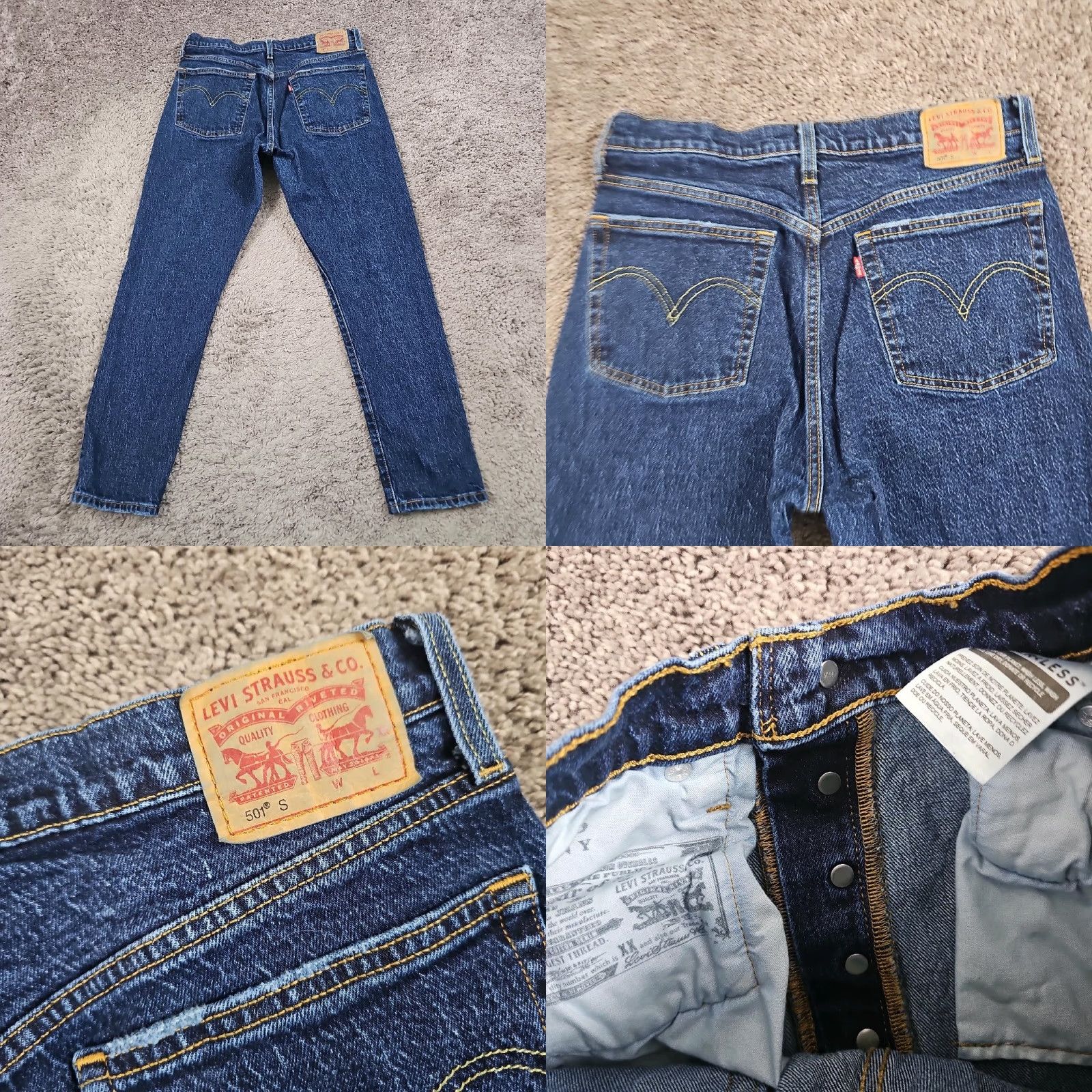 Levi's Levi's 501 Jeans Womens 30 Skinny High Stretch Button Fly Distressed Denim 27x27 Blue Size 30 Adult Womens Jeans Skinny Stretch Distressed Size 30" / US 8 / IT 44 - 8 Thumbnail