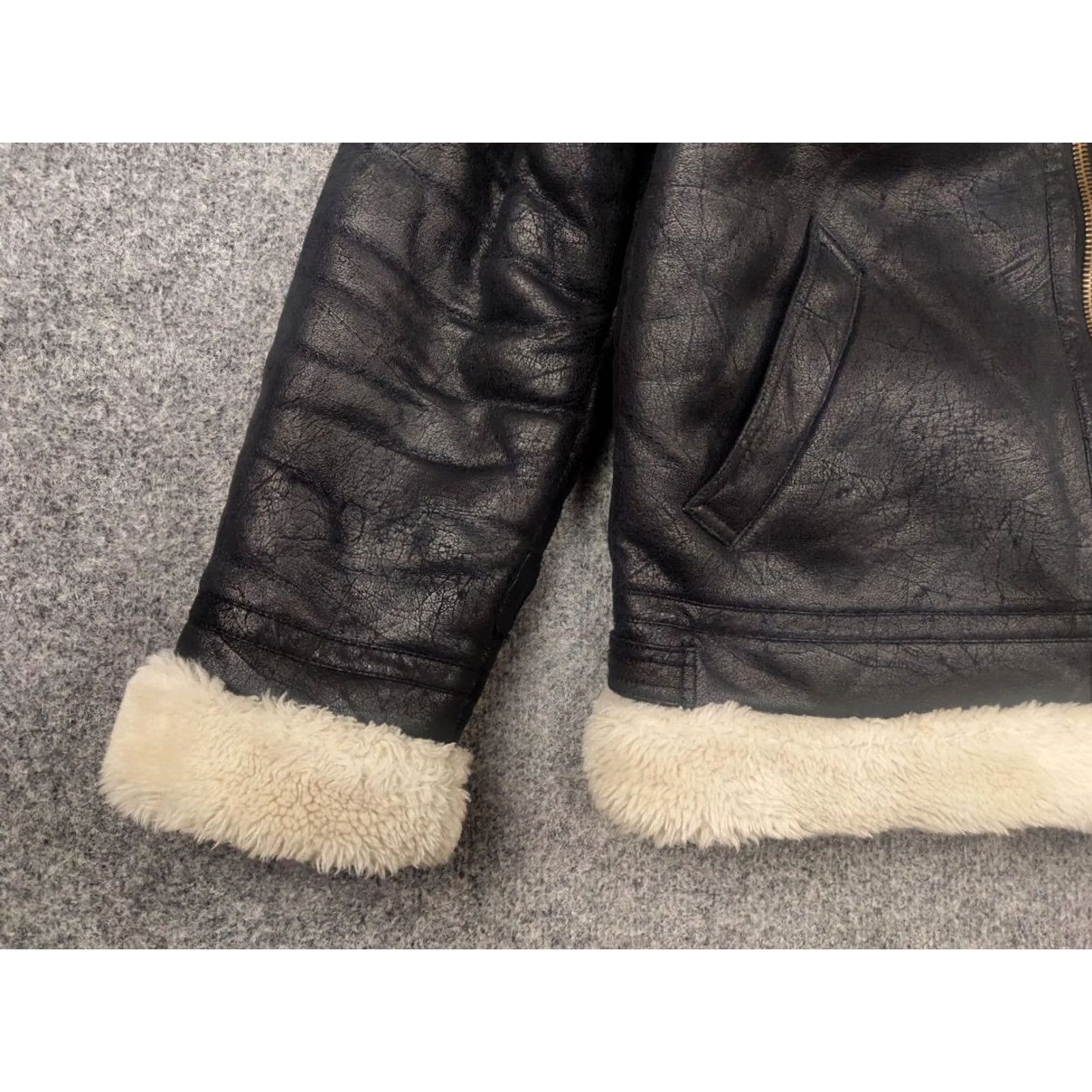 Vintage Alpha B3 Flying Men's Faux Shearling Black Jacket Bomber Winter Army Jacket Size US M / EU 48-50 / 2 - 7 Thumbnail