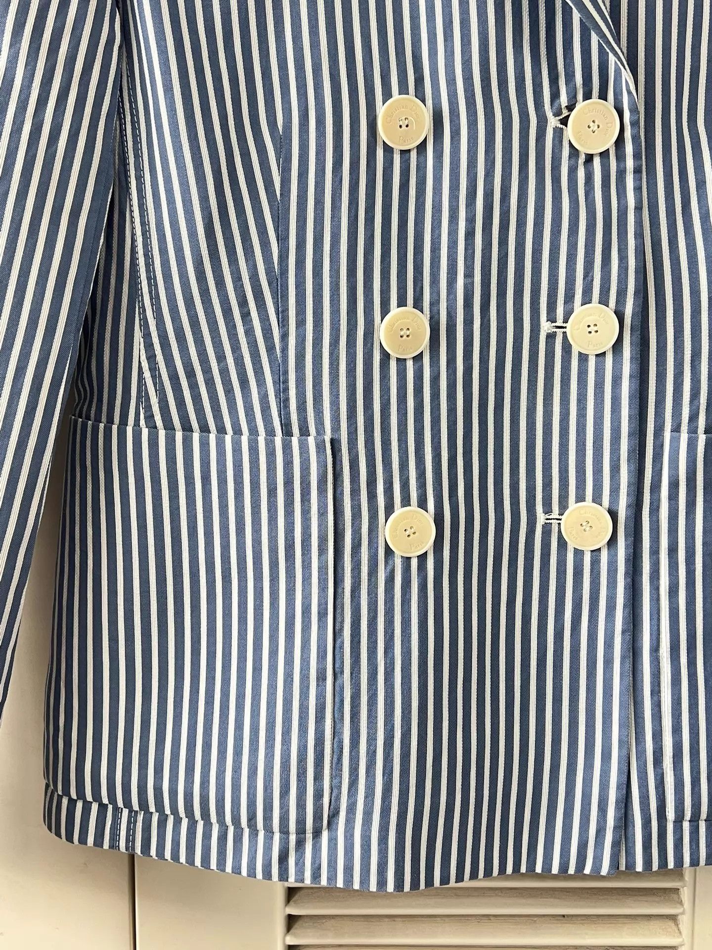 Dior Dior W Blue White Striped Double-Breasted Blazer 38 Size S / US 4 / IT 40 - 5 Thumbnail