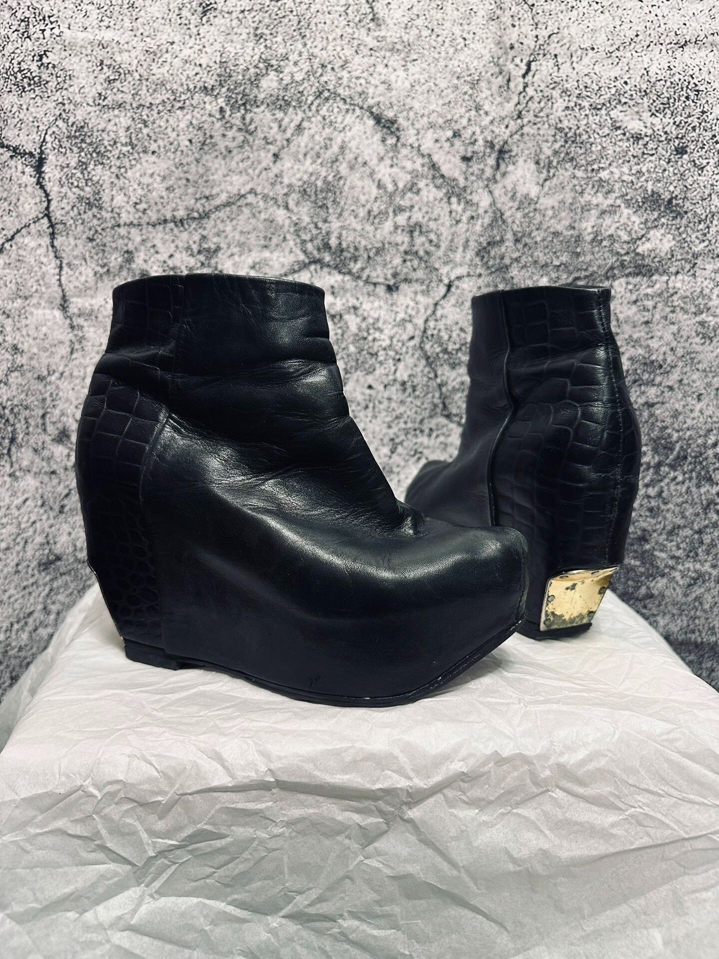 Rick Owens Rick Owens Inspired Black Wedge Boots Size US 6 / IT 36 - 1 Thumbnail