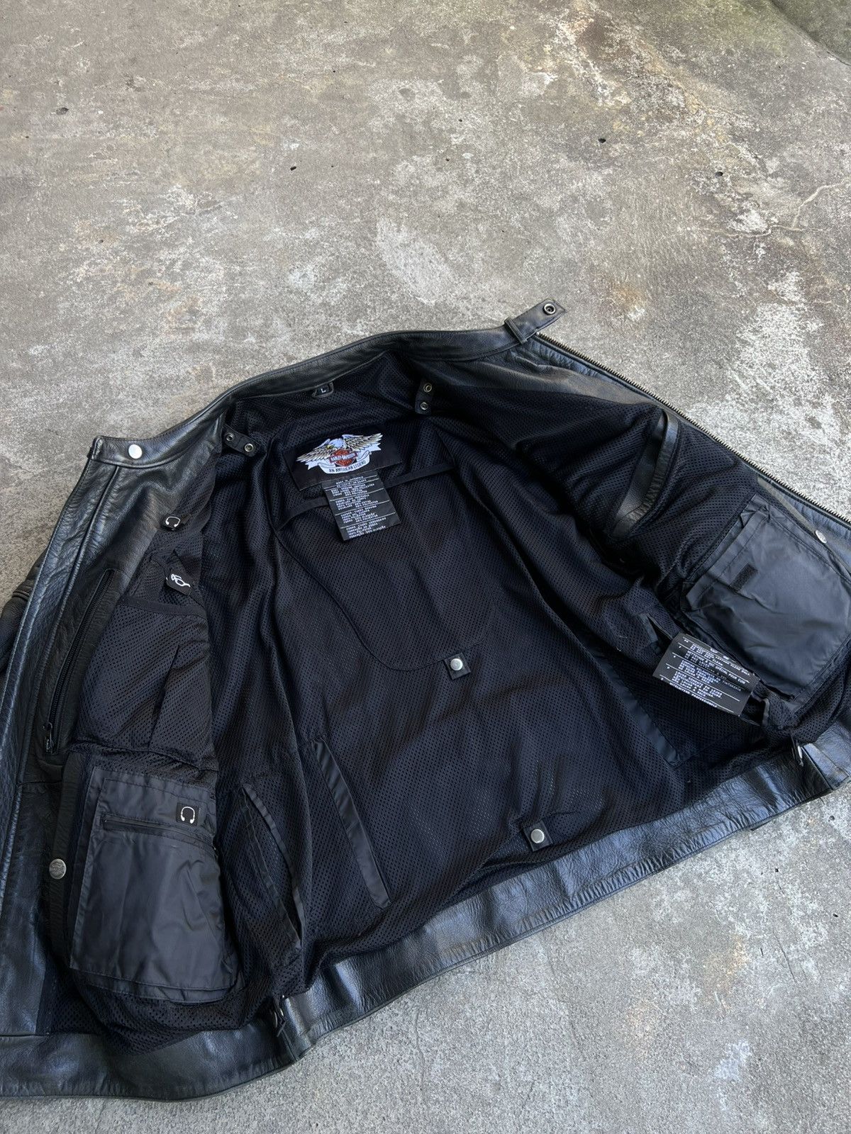 Harley Davidson × West Coast Choppers Crazy Vintage Harley Davidson Leather Jacket Big Logo Rare Size US L / EU 52-54 / 3 - 17 Thumbnail