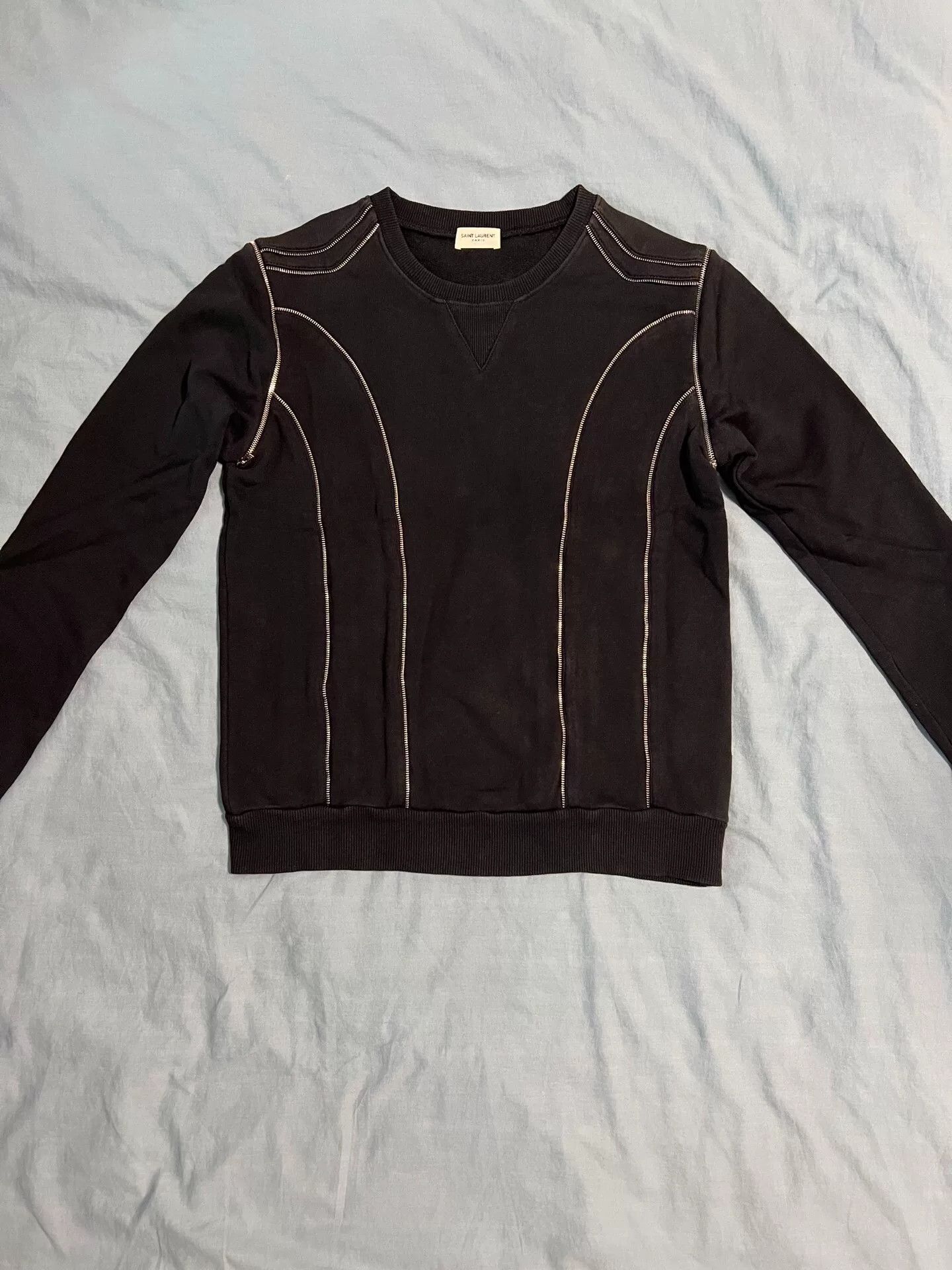 Saint Laurent Paris Saint Laurent Black Sweatshirt S Size Size US S / EU 44-46 / 1 - 1 Thumbnail