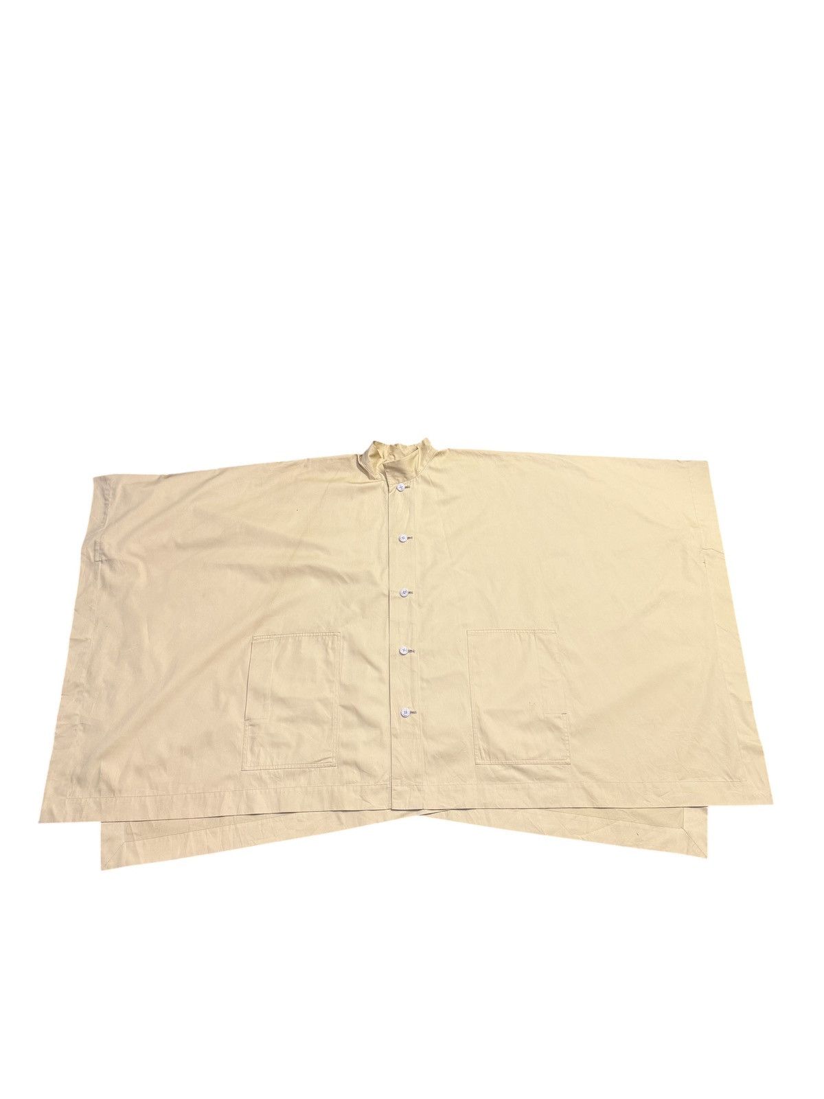 Issey Miyake Vintage 80s Plantation by Issey Miyake Cotton Poncho Wide Size US M / EU 48-50 / 2 - 1 Thumbnail
