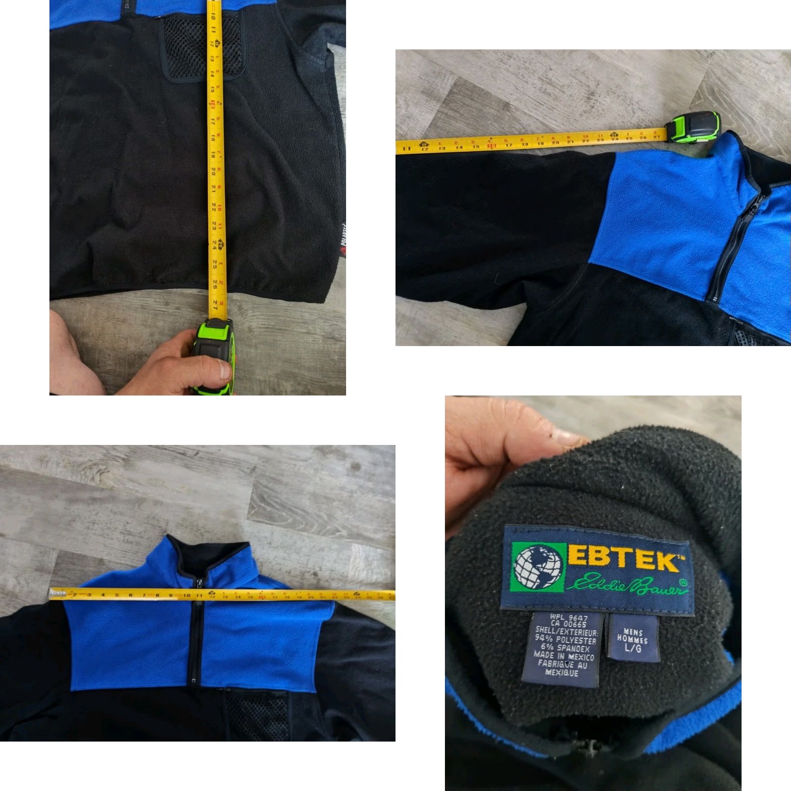 Eddie Bauer Vintage Eddie Bauer EBTEK Mens Fleece Pullover Jacket Large Blue Black Polartec Size US L / EU 52-54 / 3 - 8 Thumbnail