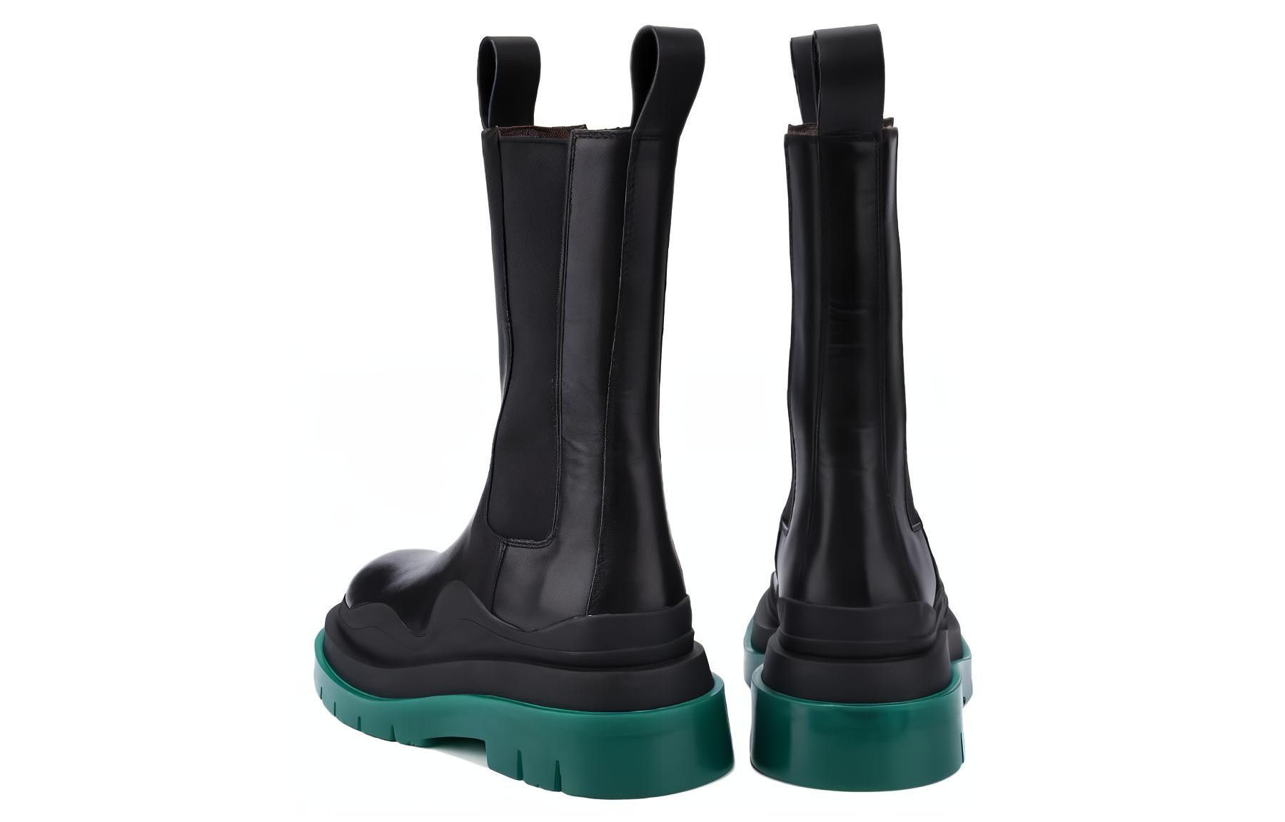 Bottega Veneta o1n1vont1224 Tire Chelsea Boots in Black/Green Size US 10.5 / IT 40.5 - 5 Thumbnail