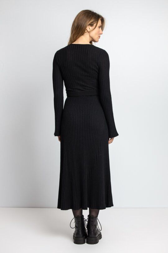 Designer IVKO Black V-neck Long Women Dress Size M Size M / US 6-8 / IT 42-44 - 2 Thumbnail