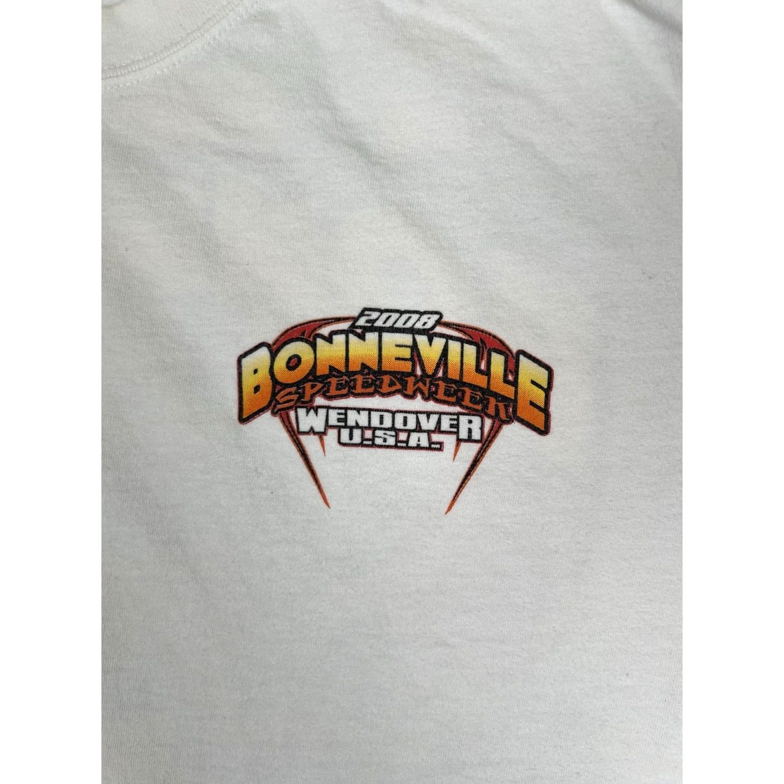 Gildan VINTAGE Wendover USA Racing Bonneville Speedweek T-Shirt XL White Gildan Men Short Sleeve Crew Neck 2009 Y2K Cars 90s Classic Size US XL / EU 56 / 4 - 3 Thumbnail