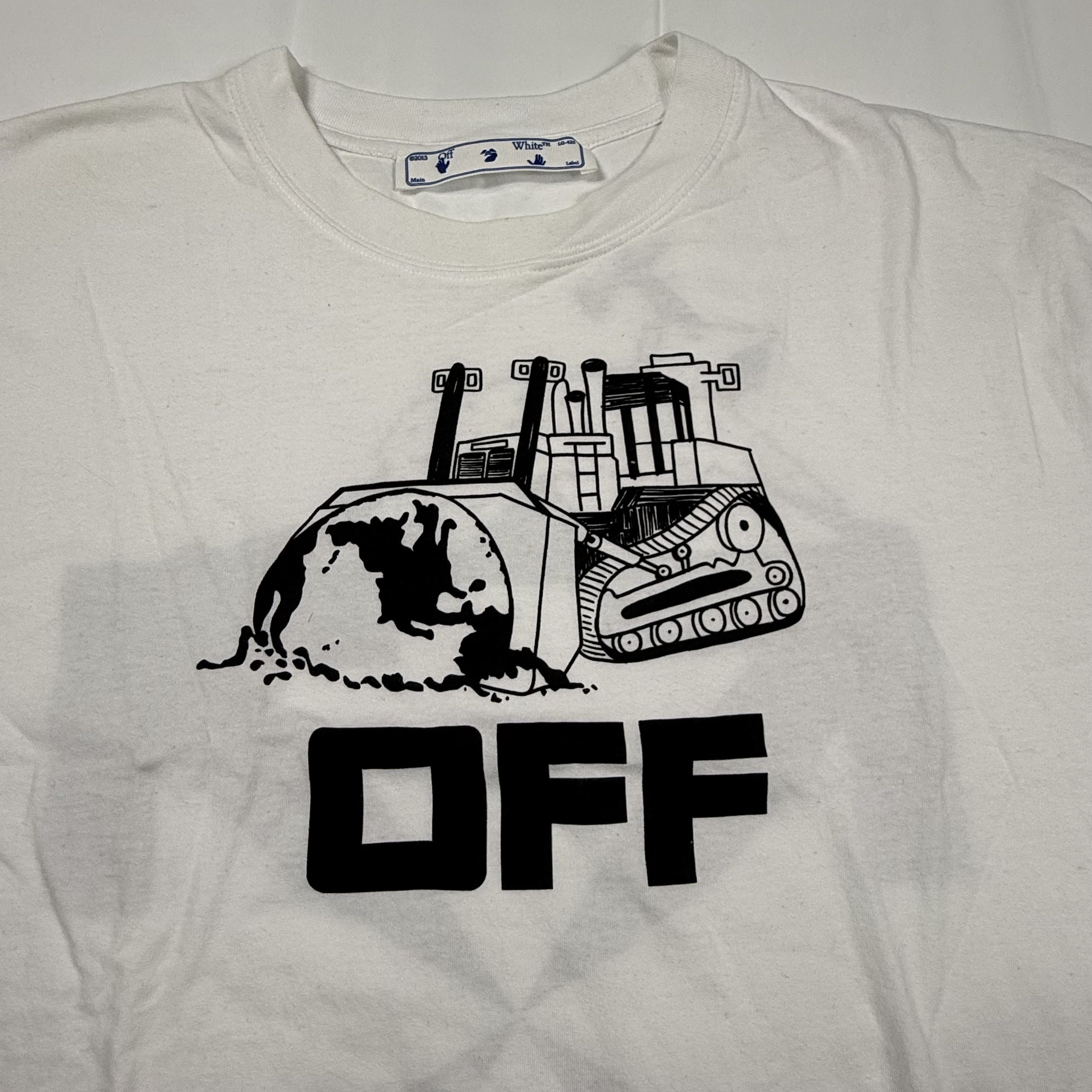 Off-White Off-White Bulldozer Globe Arrows Graphic T-Shirt White Size US L / EU 52-54 / 3 - 3 Thumbnail
