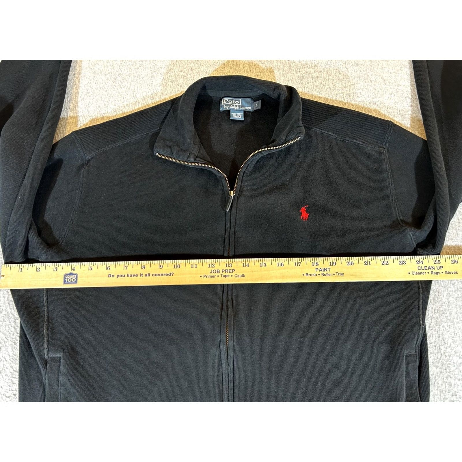 Polo Ralph Lauren Polo Ralph Lauren Sweatshirt Mens Large Black Full Zip Knit Track Jacket Vintage Size US L / EU 52-54 / 3 - 5 Thumbnail
