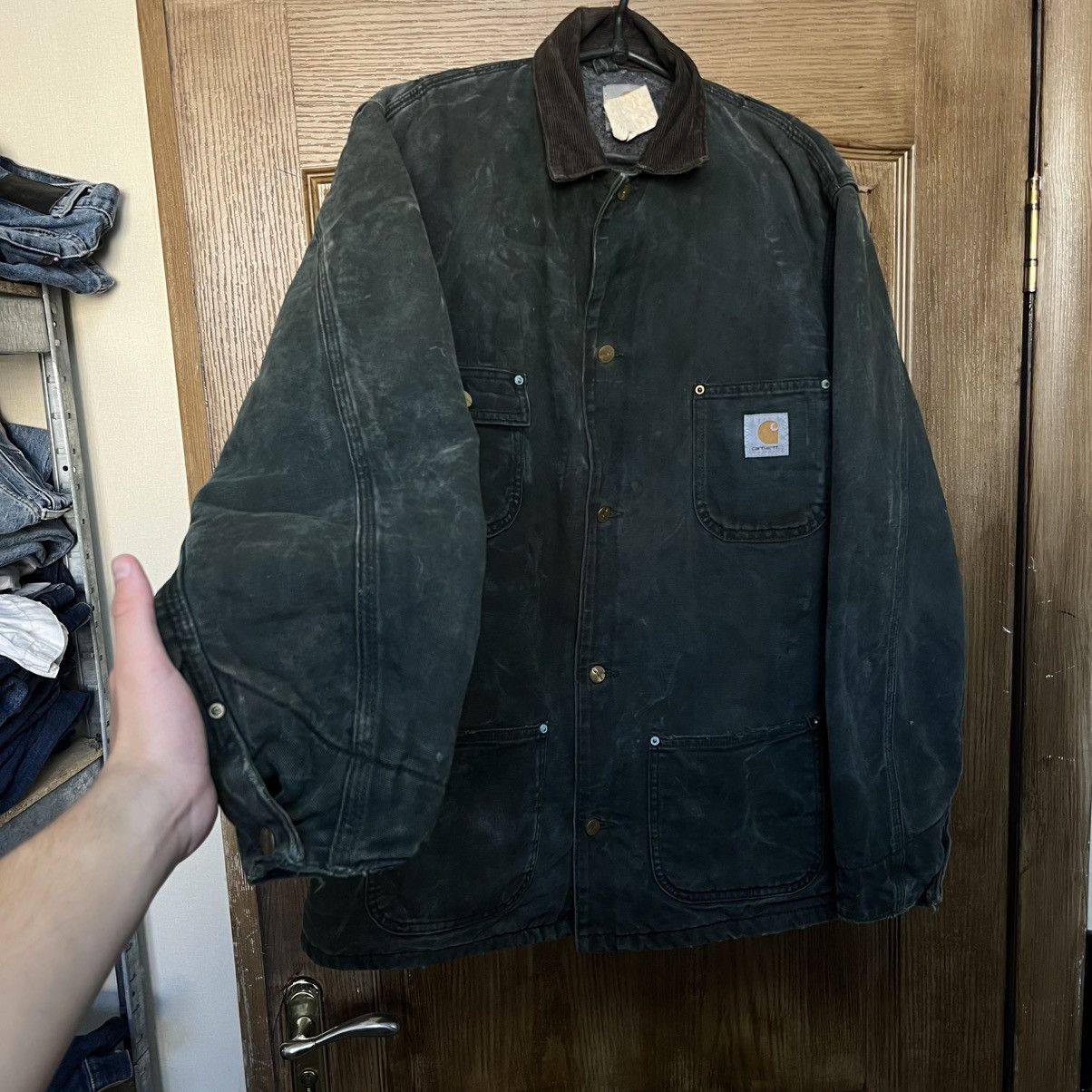 Carhartt Vintage 90s Carhartt Blanket Lined Chore Jacket Faded Size US M / EU 48-50 / 2 - 2 Thumbnail
