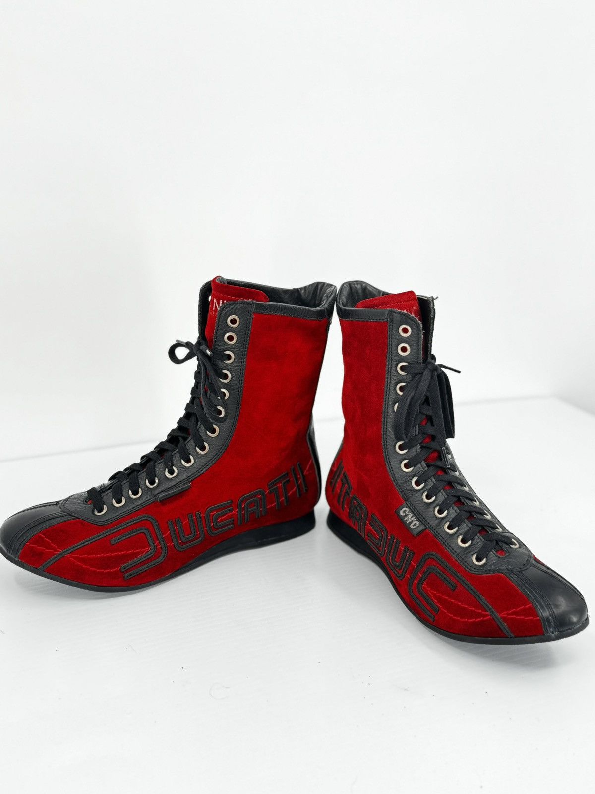 Costume National Ducati CNC Motorcycle Boots Red Suede Made in Italy WM 8 Size US 7.5 / IT 37.5 - 6 Thumbnail