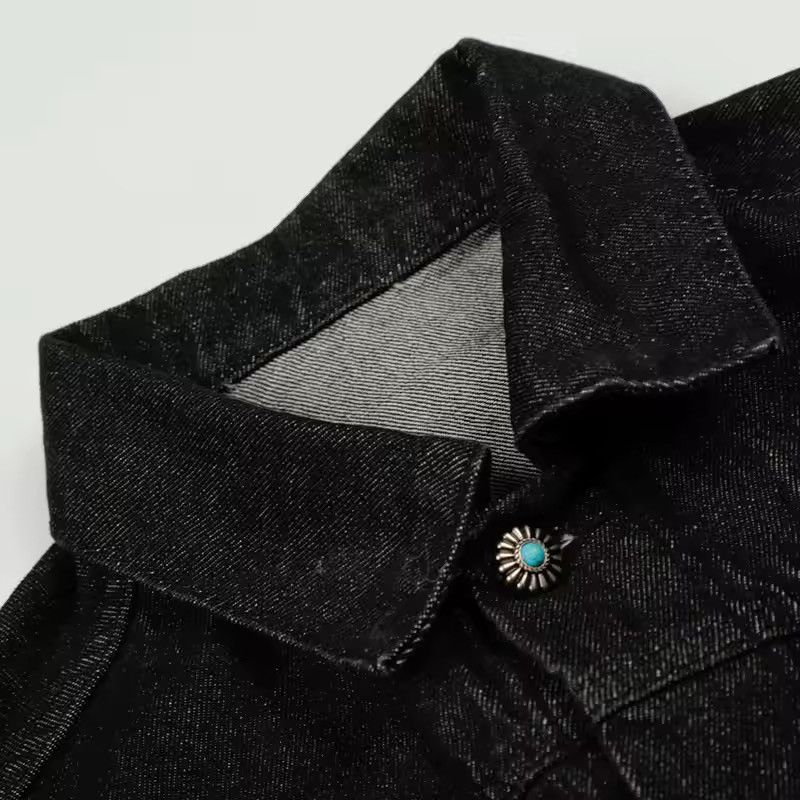 Japanese Brand Fireman Clasp Black Cropped Denim Jacket Size US XL / EU 56 / 4 - 15 Thumbnail