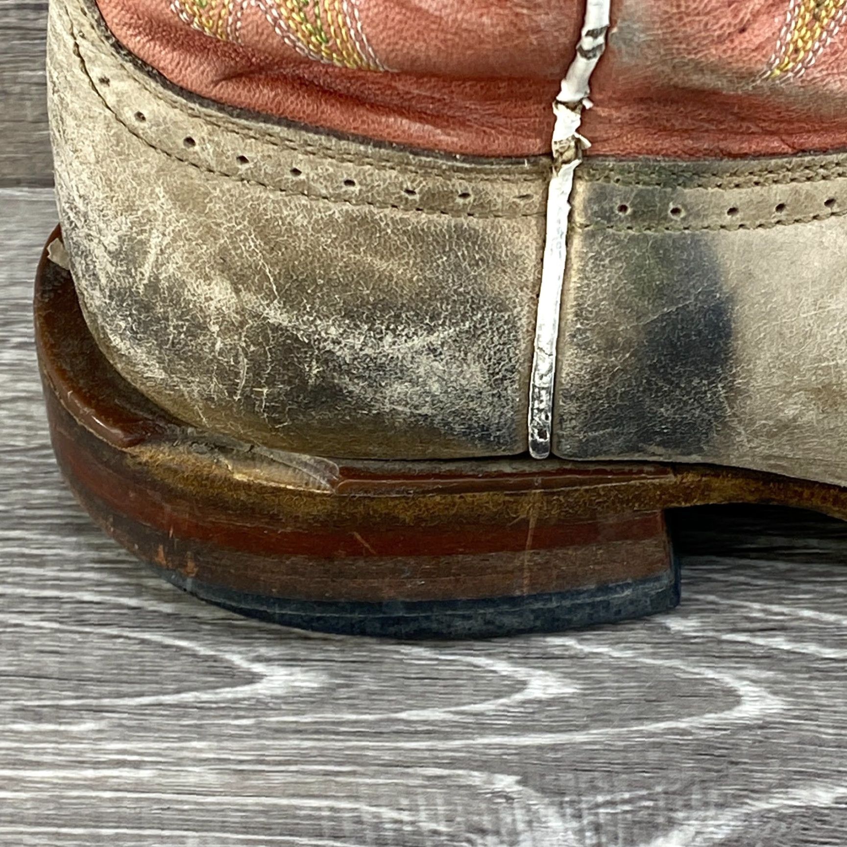 Ariat Ariat Womens 8.5 Boots Tan Pink Leather Square Toe Cowboy Western UK 6 Size US 6 / IT 36 - 2 Thumbnail