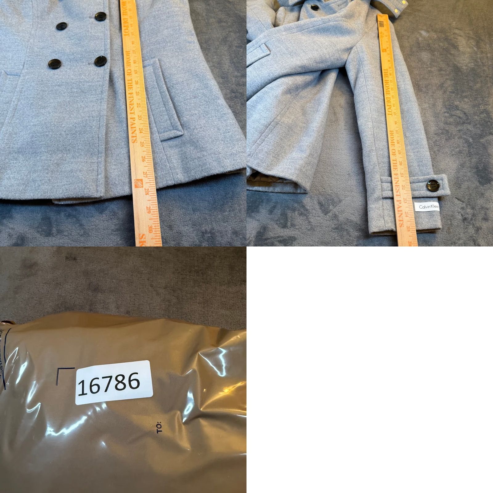 Calvin Klein Calvin Klein Double Breasted Hooded Peacoat Grey Women Size 8 Coat Adult Women Grey Solid Polyester Insulated Pockets Button Logo Fall Winter 8 Women Size M / US 6-8 / IT 42-44 - 8 Thumbnail