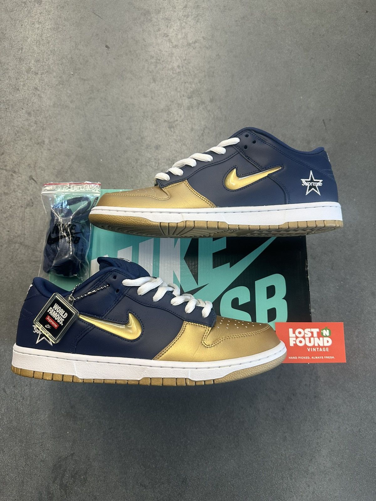 Supreme 2019 Nike Sb Dunk Low Supreme Jewel Swoosh Gold Grailed