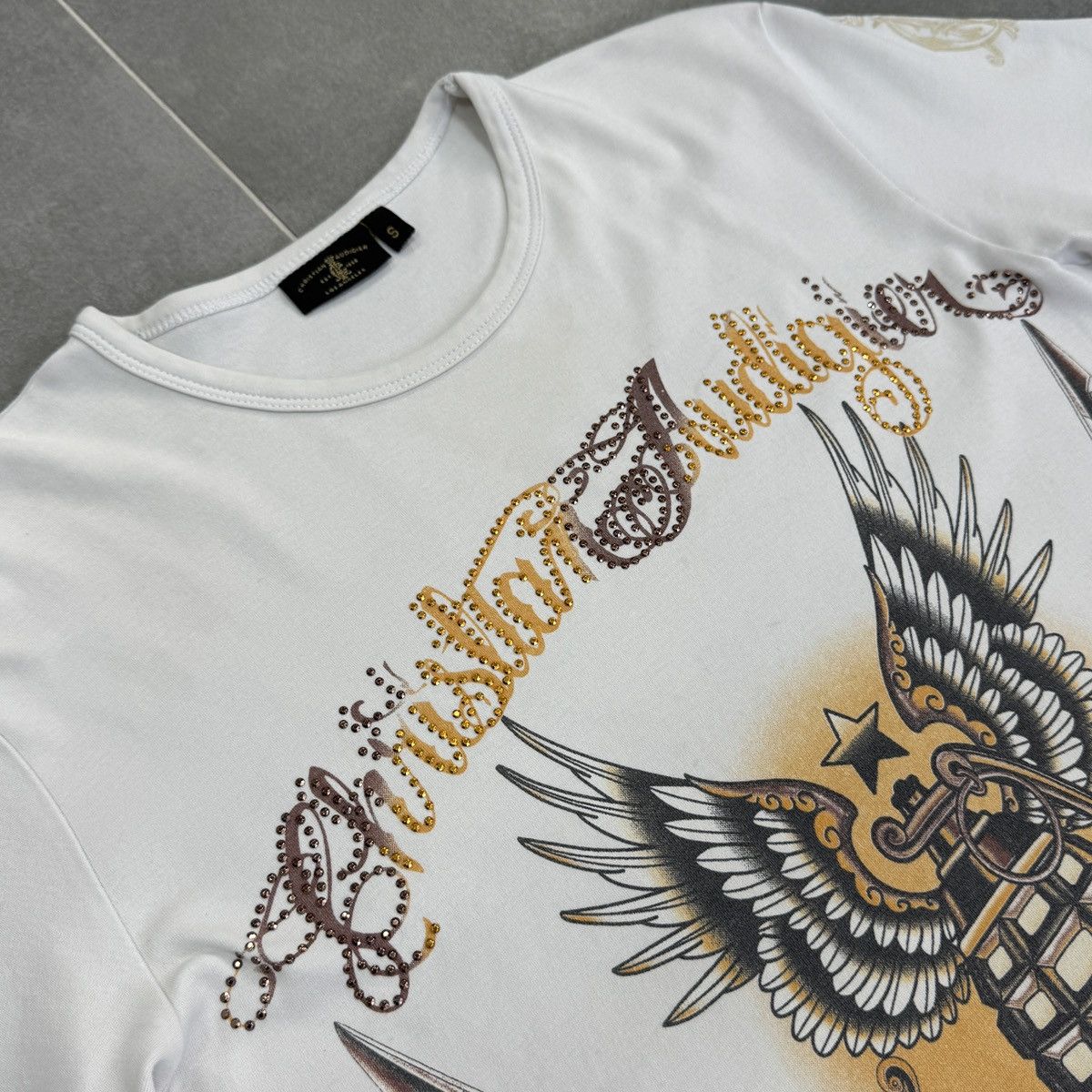 Ed Hardy Christian Audigier Los Angeles Tattoo Grenade Y2K T-Shirt Size S / US 4 / IT 40 - 8 Thumbnail