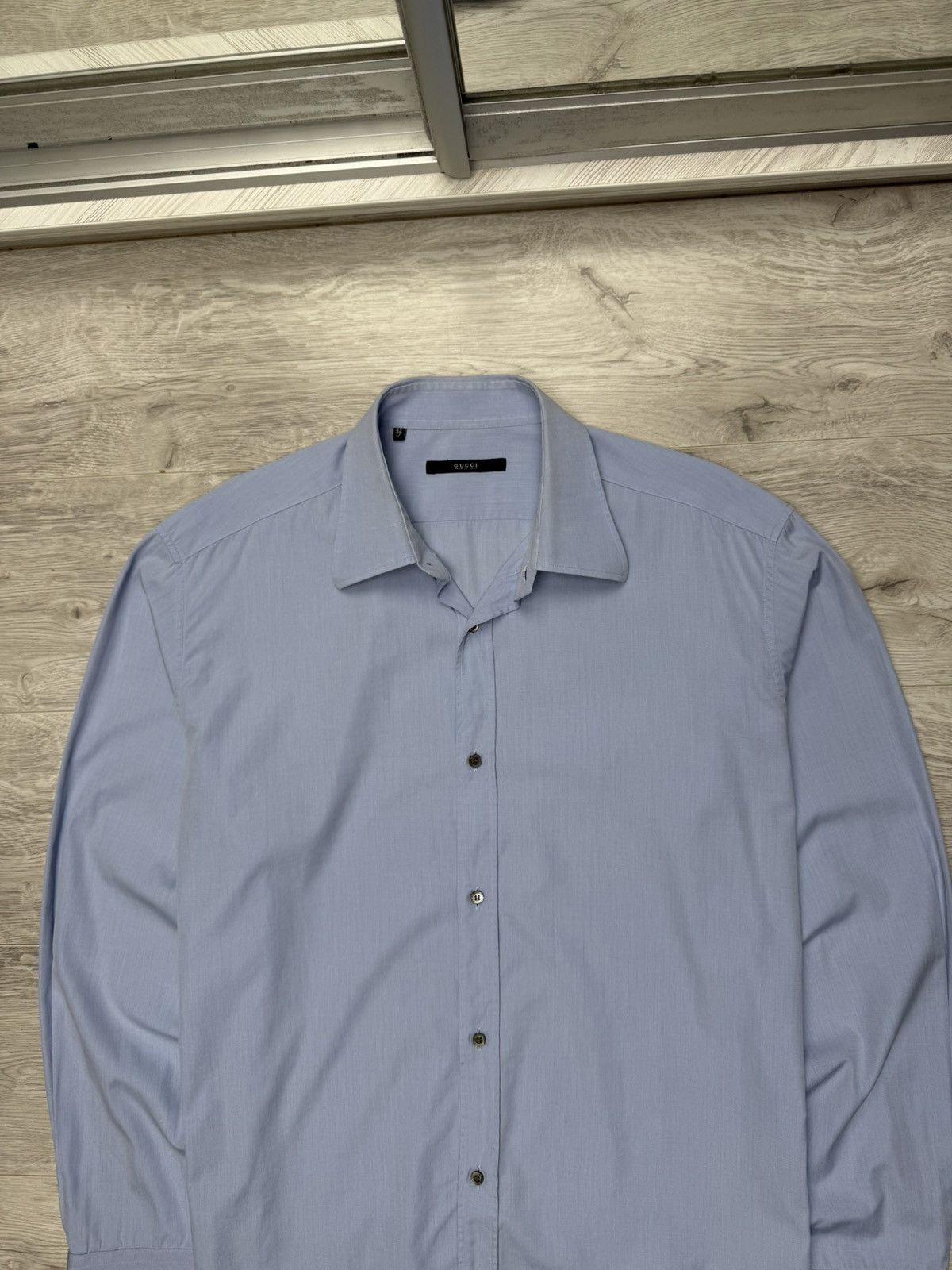 Gucci Vintage Gucci Men’s Blue Cotton Long Sleeve Button Up Shirt Size US L / EU 52-54 / 3 - 2 Thumbnail