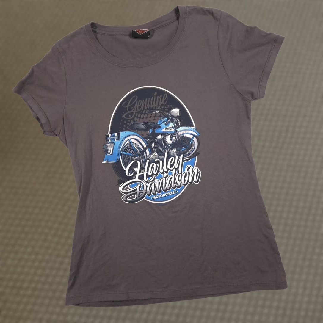 Harley Davidson Harley-Davidson Shirt Womens Medium Gray Graphic Motorcycle Tee Top Crew Neck Short Sleeve Cotton Jersey Rhinestone 2021 Vintage-Style? Size M / US 6-8 / IT 42-44 - 1 Thumbnail