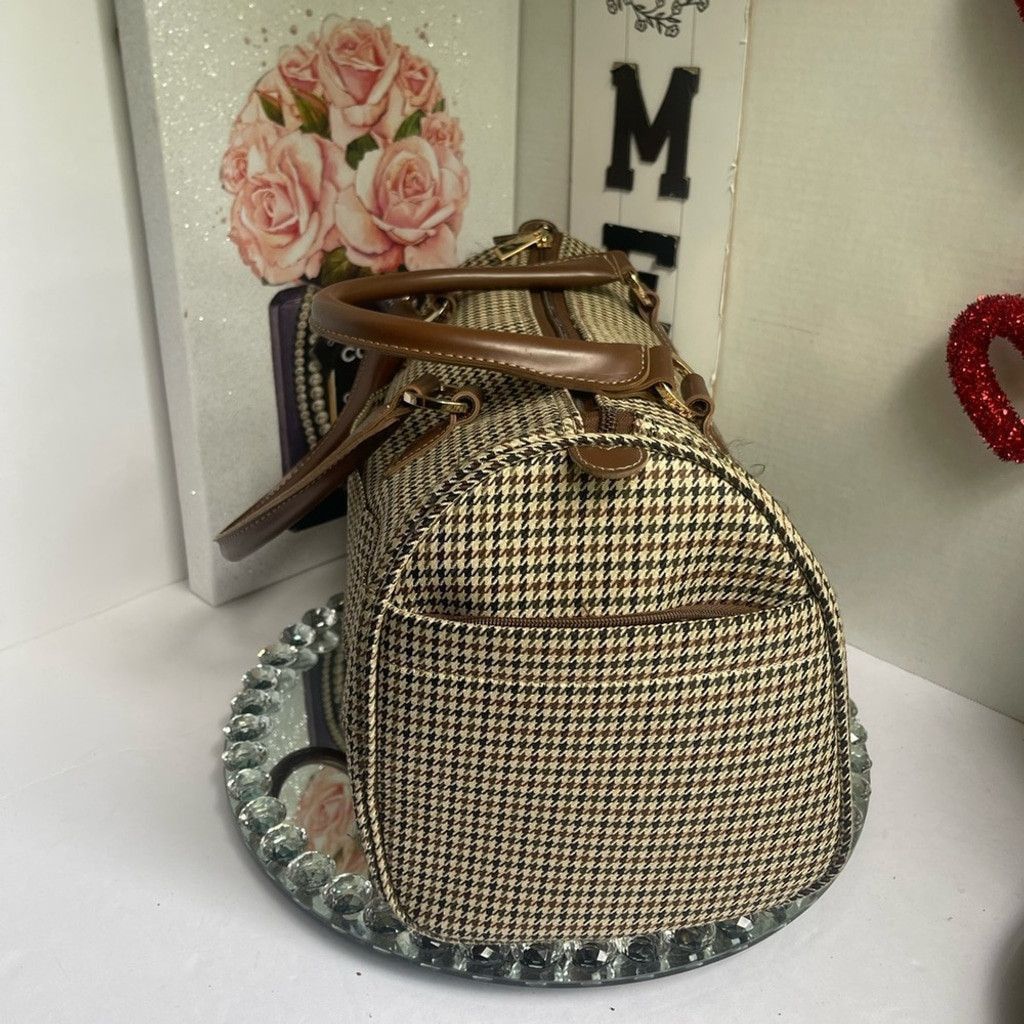 London Fog London Fog Y2K Elegant Brown Houndstooth Women's Bag Size ONE SIZE - 6 Thumbnail