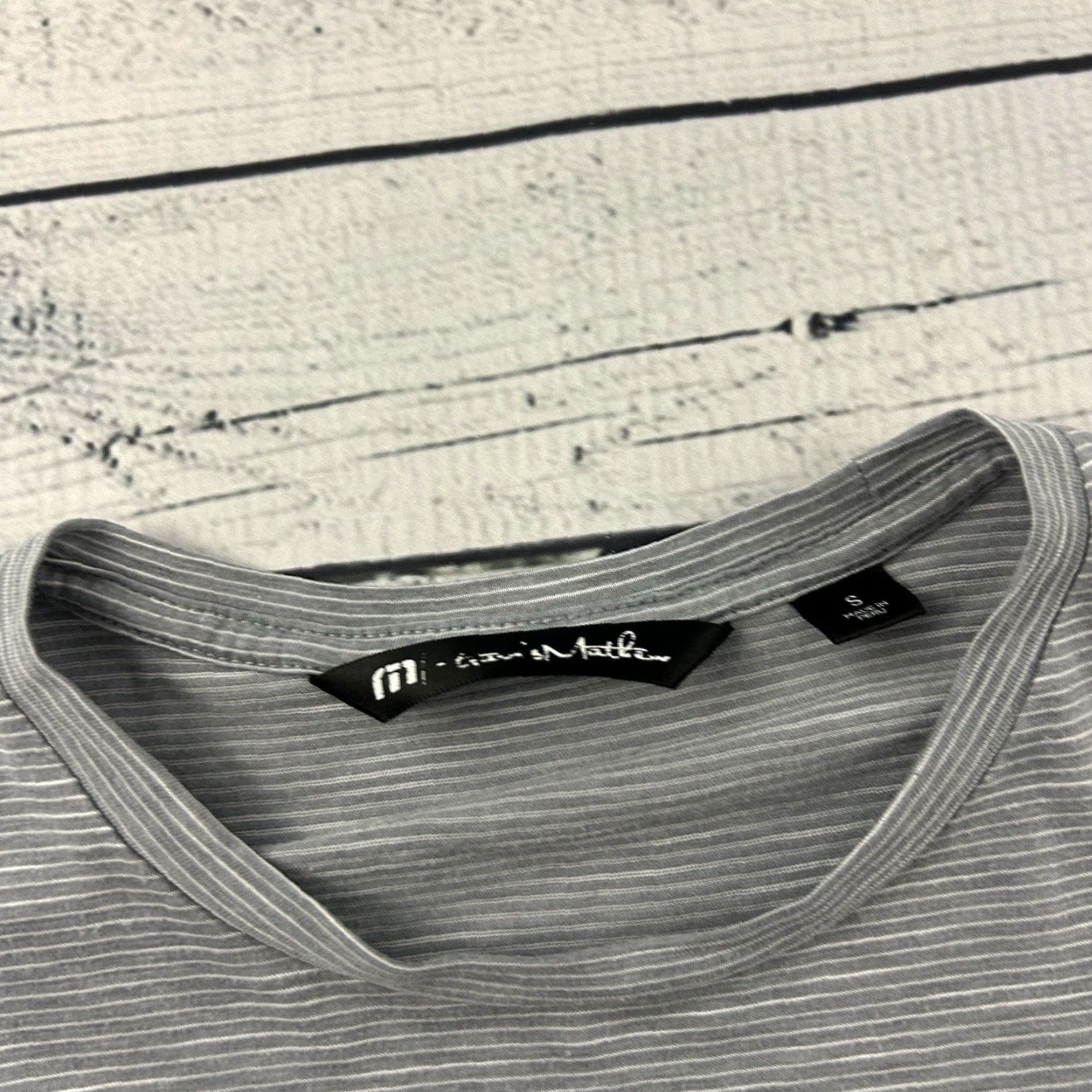 TravisMathew Travis Mathew Striped Short Sleeve T-Shirt Men's S Gray Size US S / EU 44-46 / 1 - 2 Thumbnail