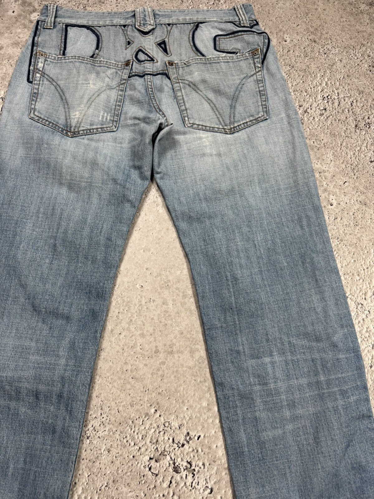 Dolce & Gabbana Dolce Gabbana D&G Big Logo Distressed Denim Jeans Y2K Pants Size US 33 - 4 Thumbnail