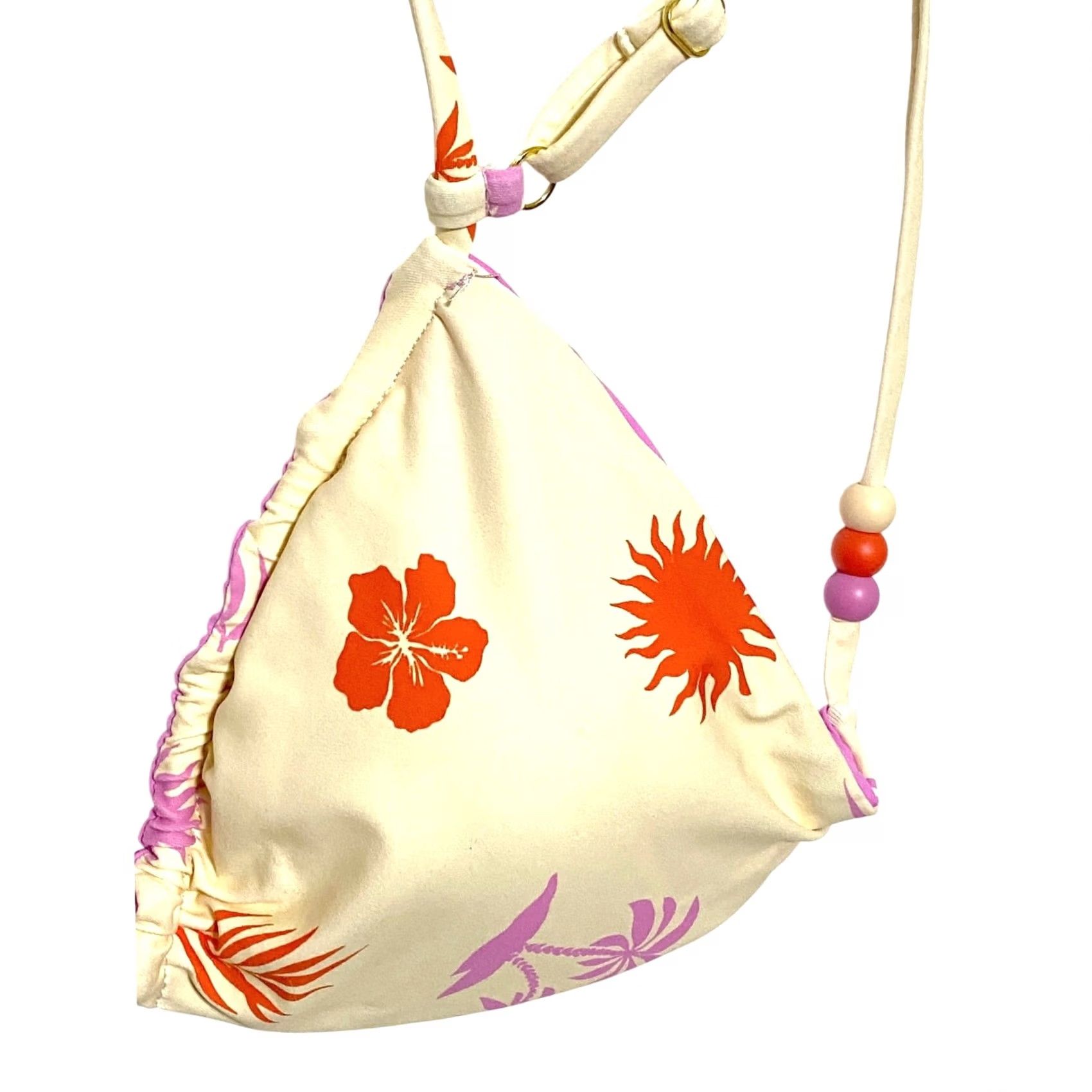 Vintage Cabana Del Sol Bikini Top M Spaghetti Strap Floral Hawaiian Tropical Summer Vacation NWT Women Top Orange Beach Size M / US 6-8 / IT 42-44 - 3 Thumbnail