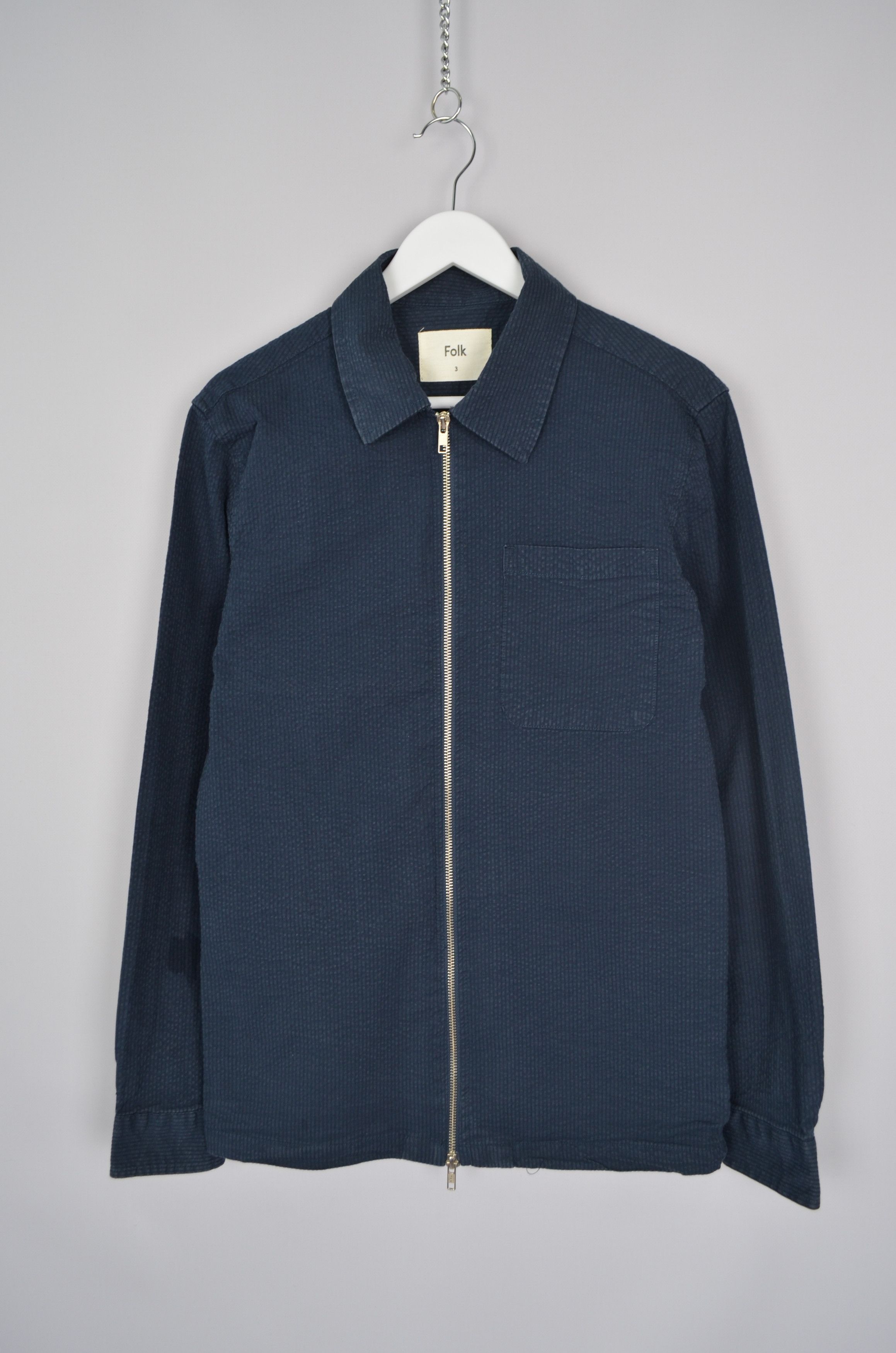 Folk FOLK Overshirt Jacket Navy Size 3 / Small Full Zip P2P 20" Size US S / EU 44-46 / 1 - 1 Thumbnail