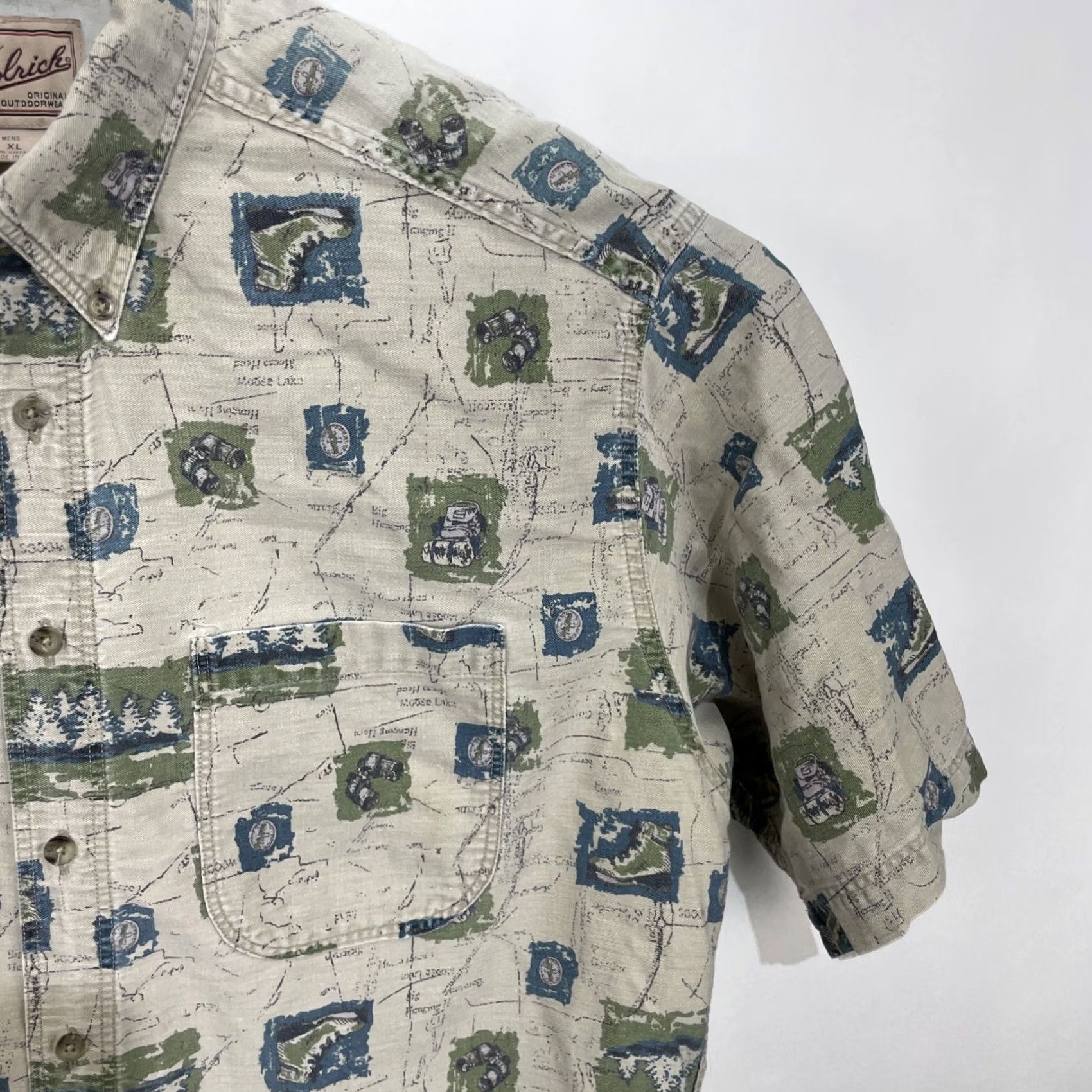 Vintage VINTAGE Woolrich Button-Down Shirt Mens XL Hiking Camp Pocket Cotton Camping Shirt Size US XL / EU 56 / 4 - 5 Thumbnail