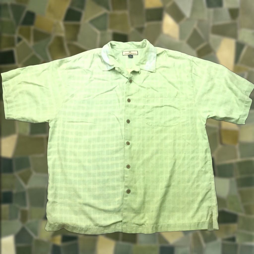 Tommy Bahama Tommy Bahama Shirt Mens XL Green Silk Camp Button-Up Casual 100% Silk Beach Tropical Size US XL / EU 56 / 4 - 1 Thumbnail