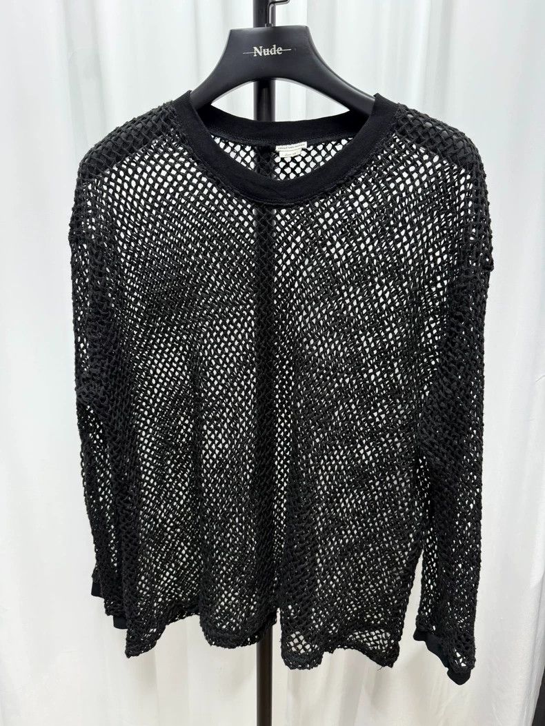Dries Van Noten Black Mesh Long Sleeve Top by Dries van Noten- DMC Size US L / EU 52-54 / 3 - 1 Thumbnail