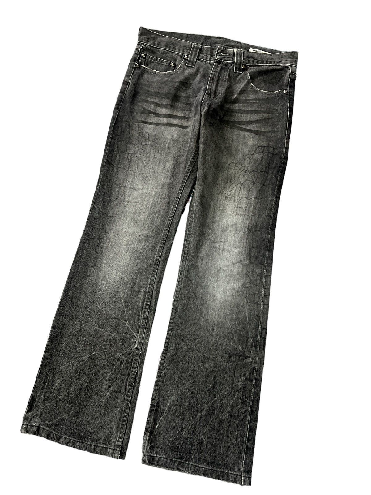 If Six Was Nine × Japanese Brand FLARED💥SEMANTIC DESING ART DISTRESSED DENIM PANT Size US 31 - 6 Thumbnail