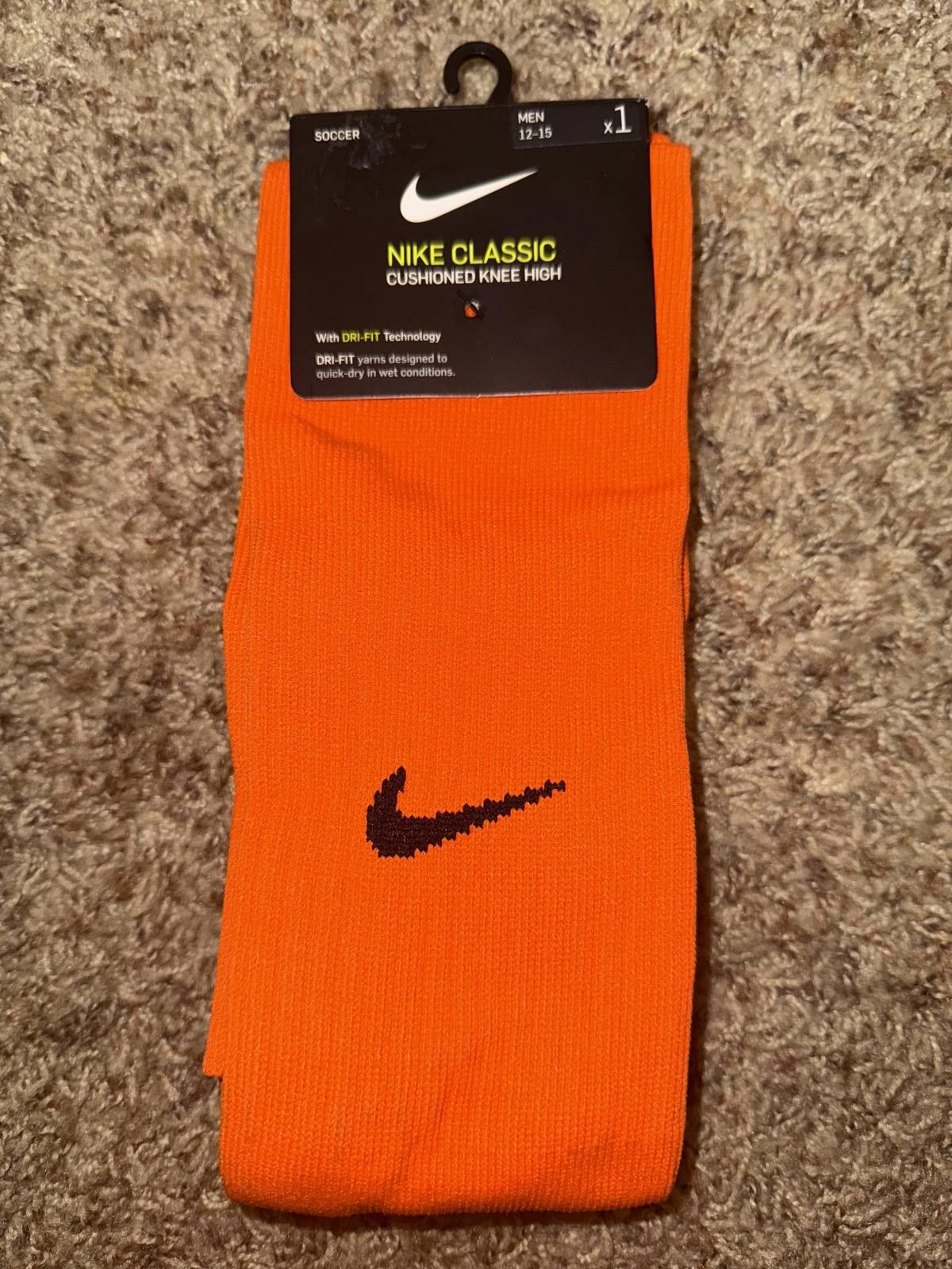 Nike Nike Men’s Classic Cushion II Football Orange Socks Size ONE SIZE - 1 Thumbnail
