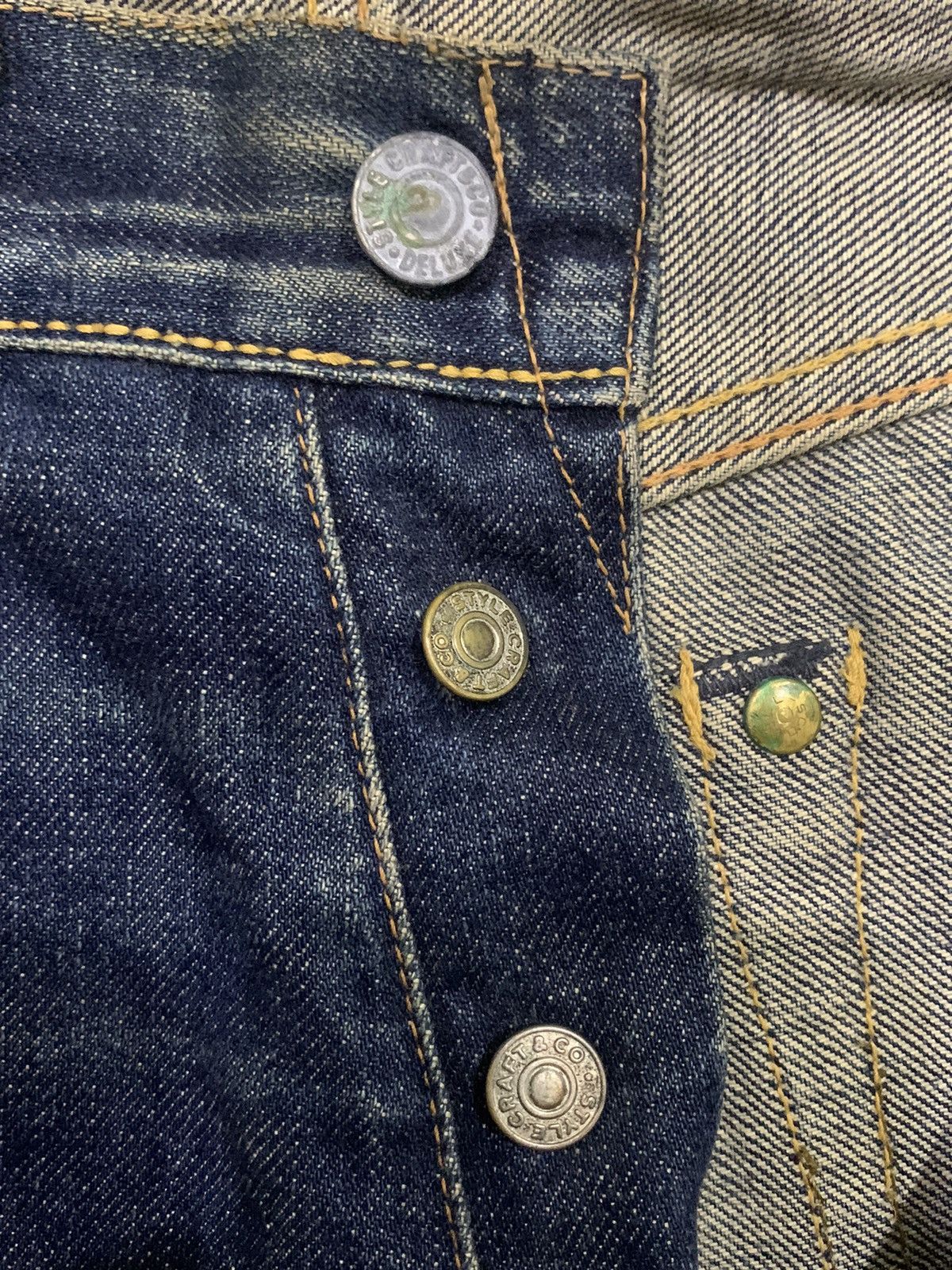 DENIM TEARS × Evisu × Who Decides War Vintage Evis ButtonFly Buckle Waist Jeans Size US 30 / EU 46 - 14 Thumbnail
