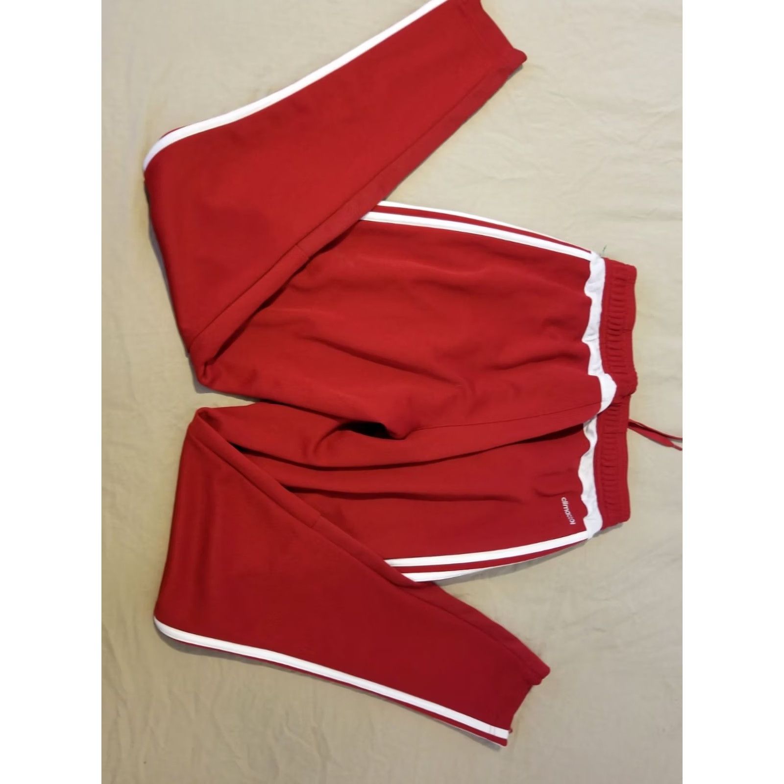 Adidas Mens adidas Pants Small Red Athletic Gym Workout Jogger Size US 29 - 2 Thumbnail