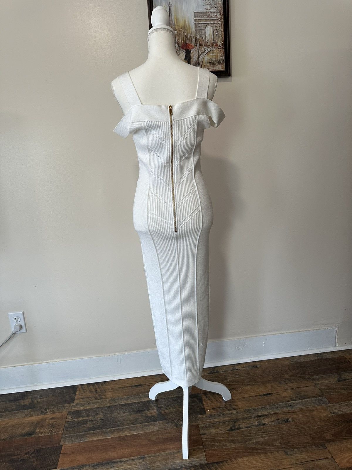 Balmain Balmain Paris Elegant White Off-Shoulder Dress Size L / US 10 / IT 46 - 8 Thumbnail